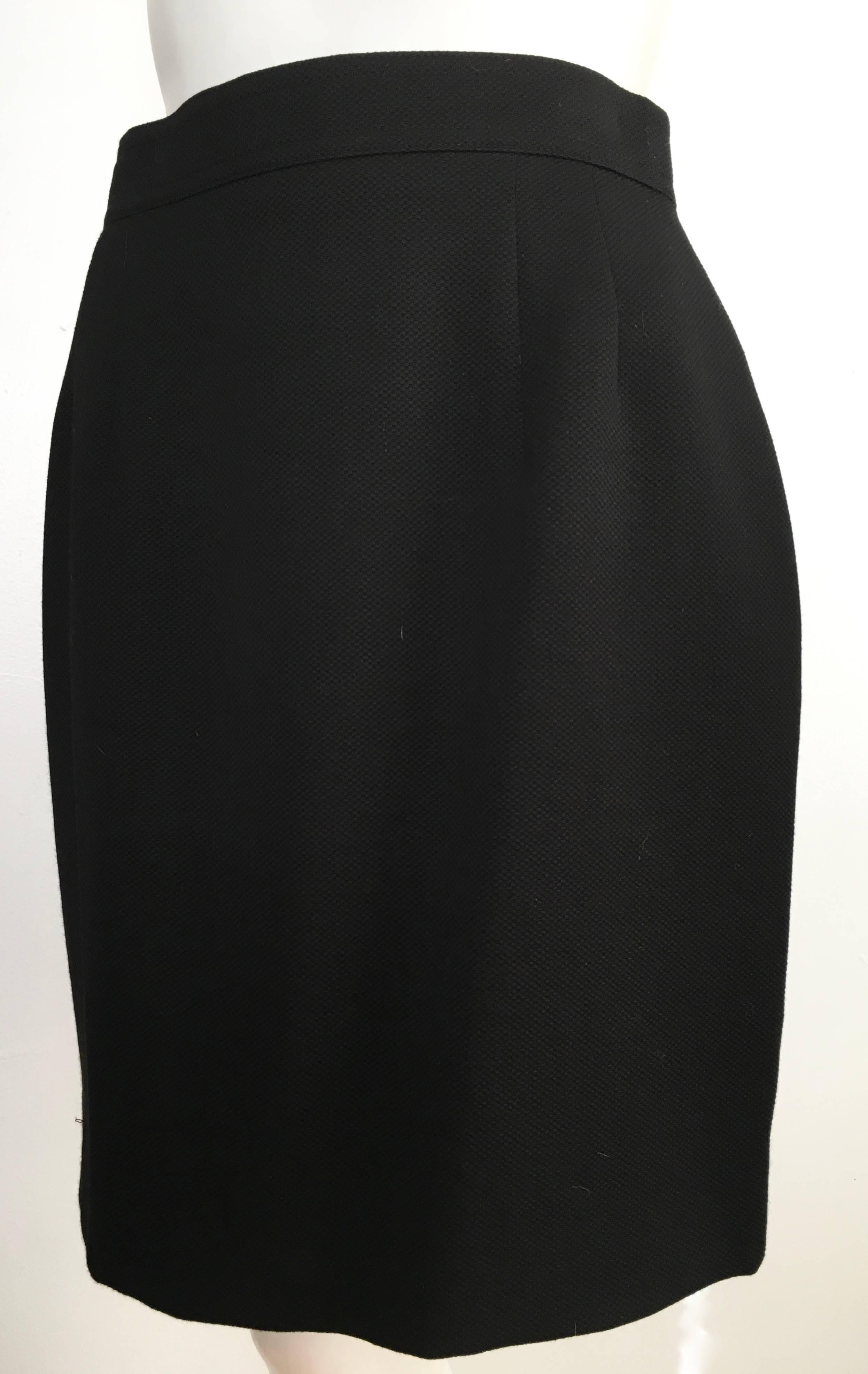 Karl Lagerfeld 1990s Black Wool Pencil Skirt Size 6. For Sale 7
