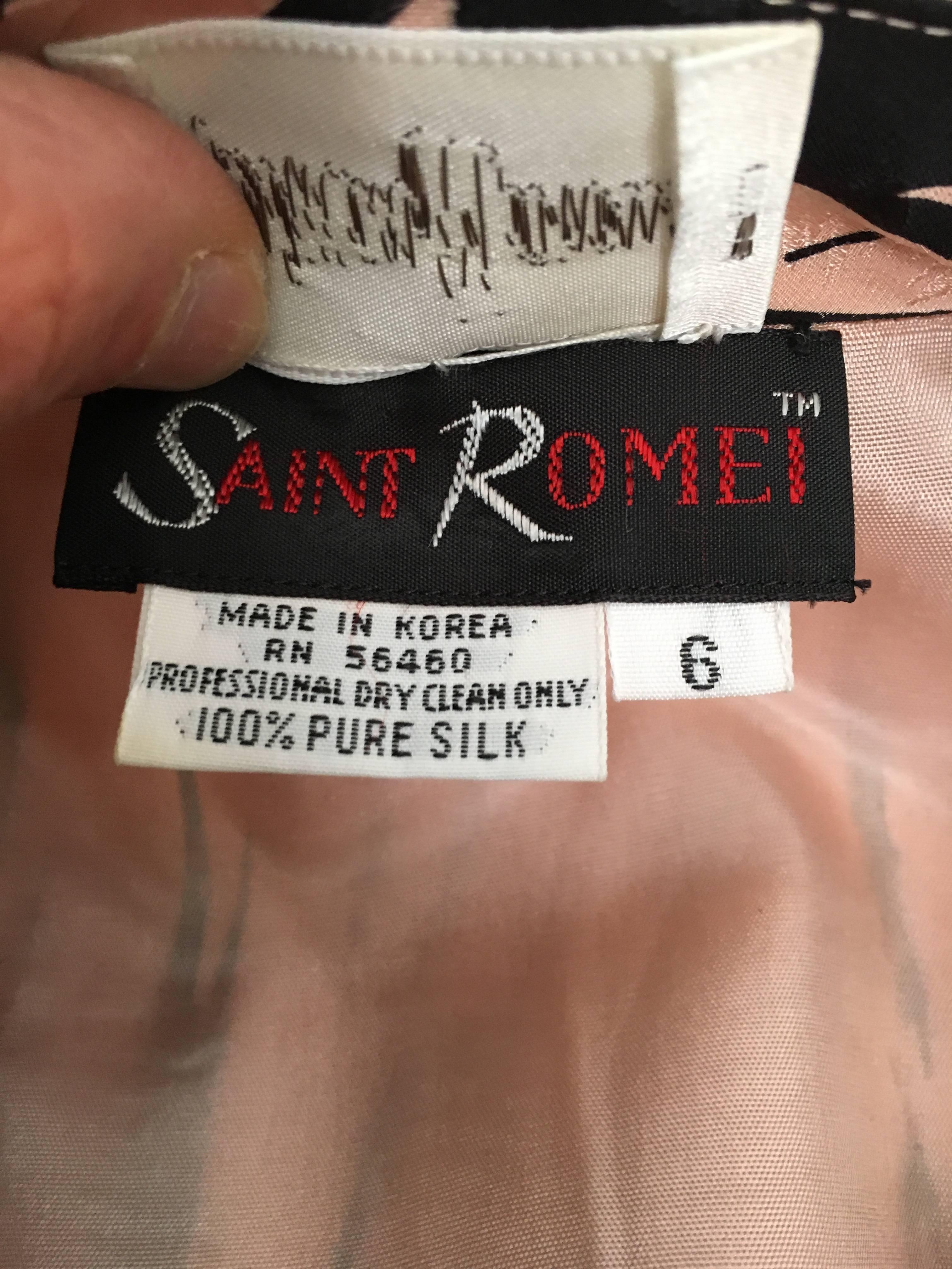 Saint Romei for Neiman Marcus 1980s Silk Dress Size 6.  For Sale 11