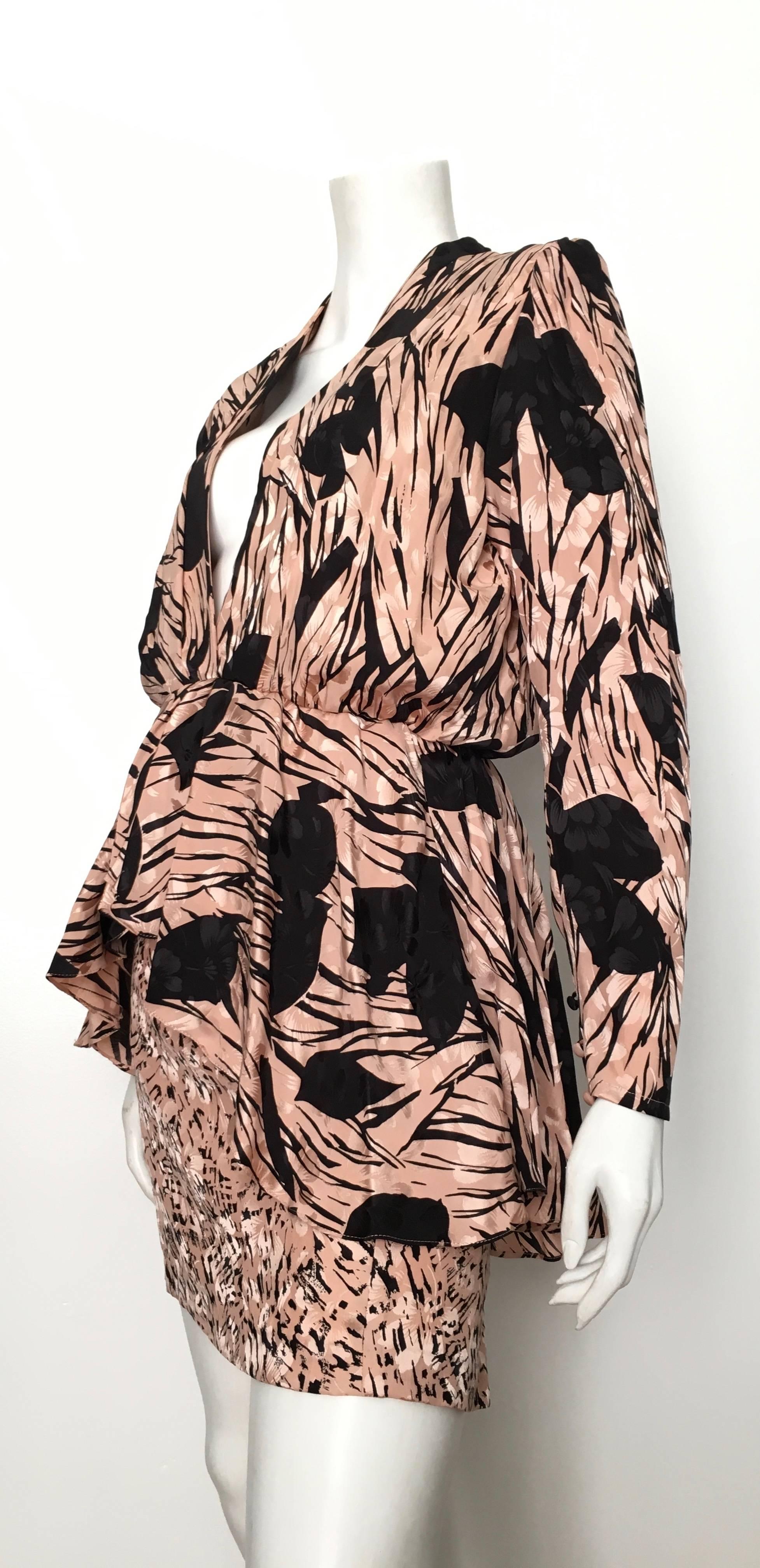 Saint Romei for Neiman Marcus 1980s Silk Dress Size 6.  For Sale 4