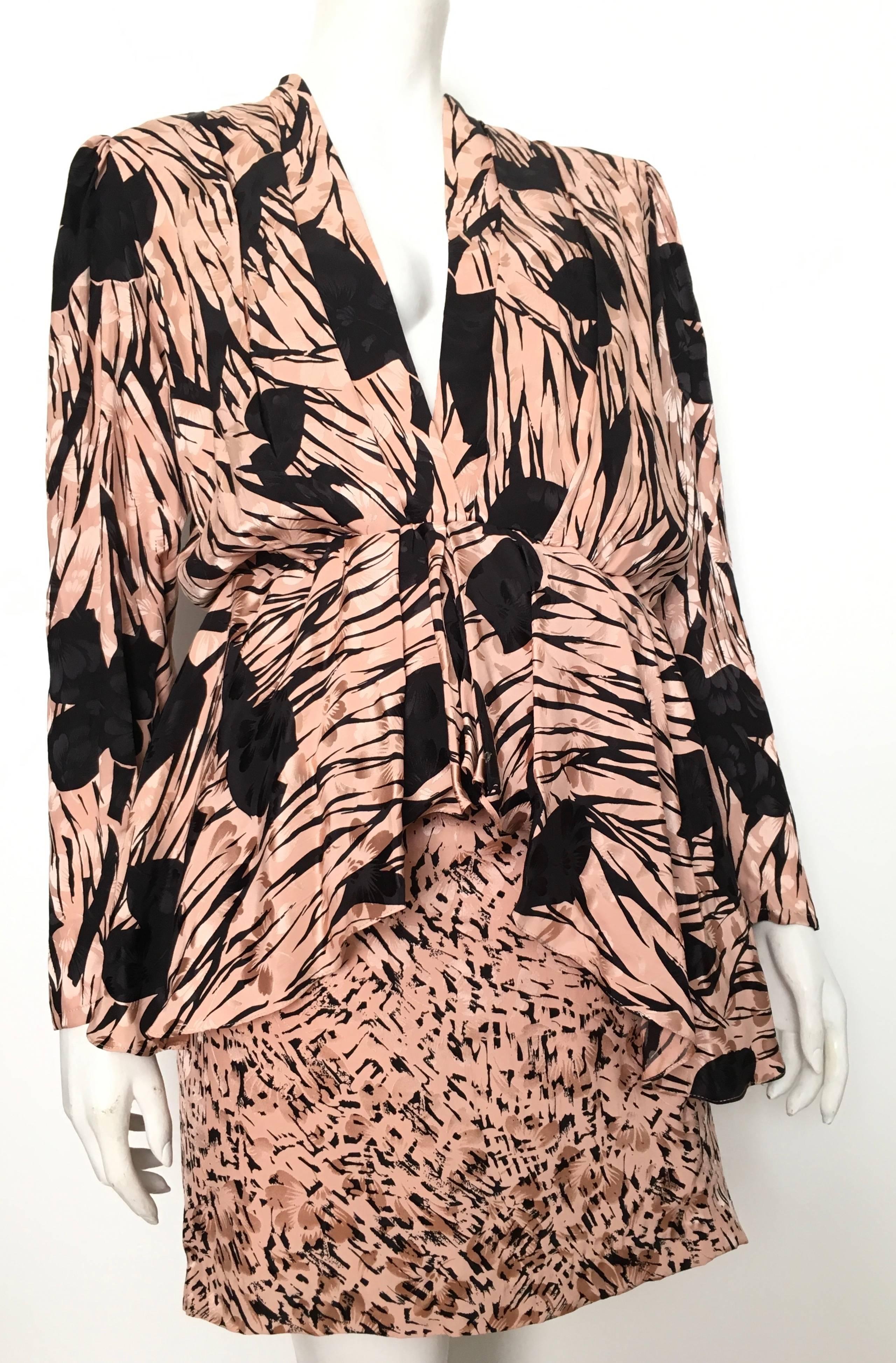 Saint Romei for Neiman Marcus 1980s Silk Dress Size 6.  For Sale 5