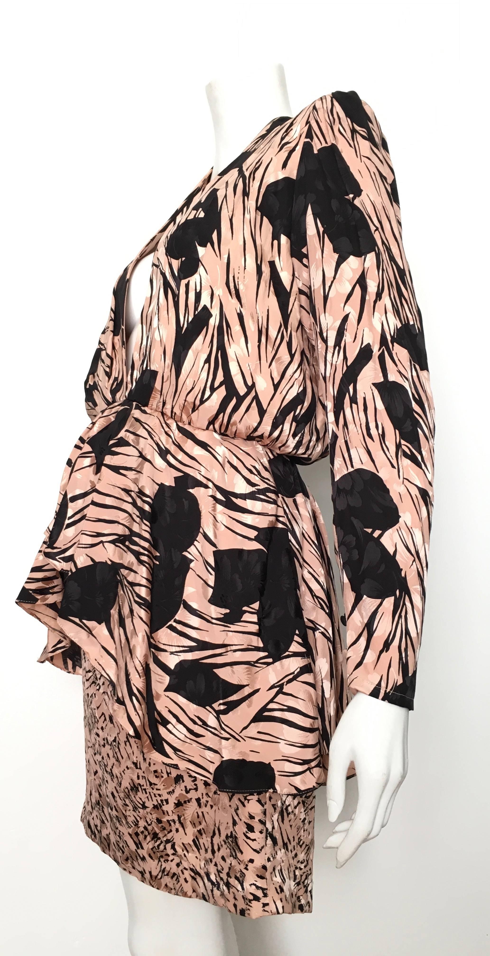 Saint Romei for Neiman Marcus 1980s Silk Dress Size 6.  For Sale 7