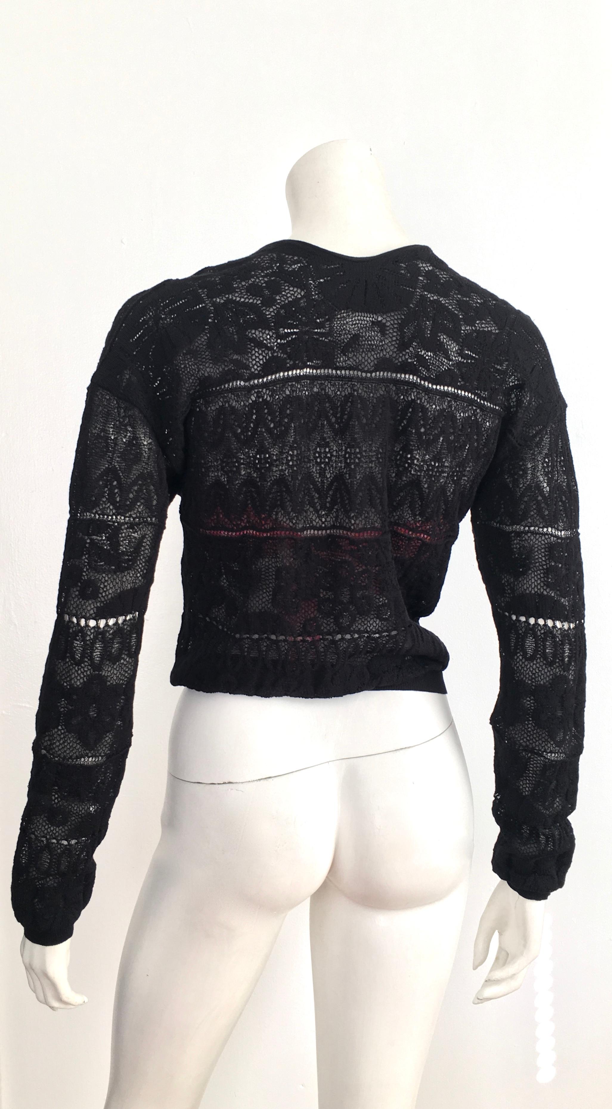 Lanvin Black Lace Snap Button Cardigan Size 4. 3