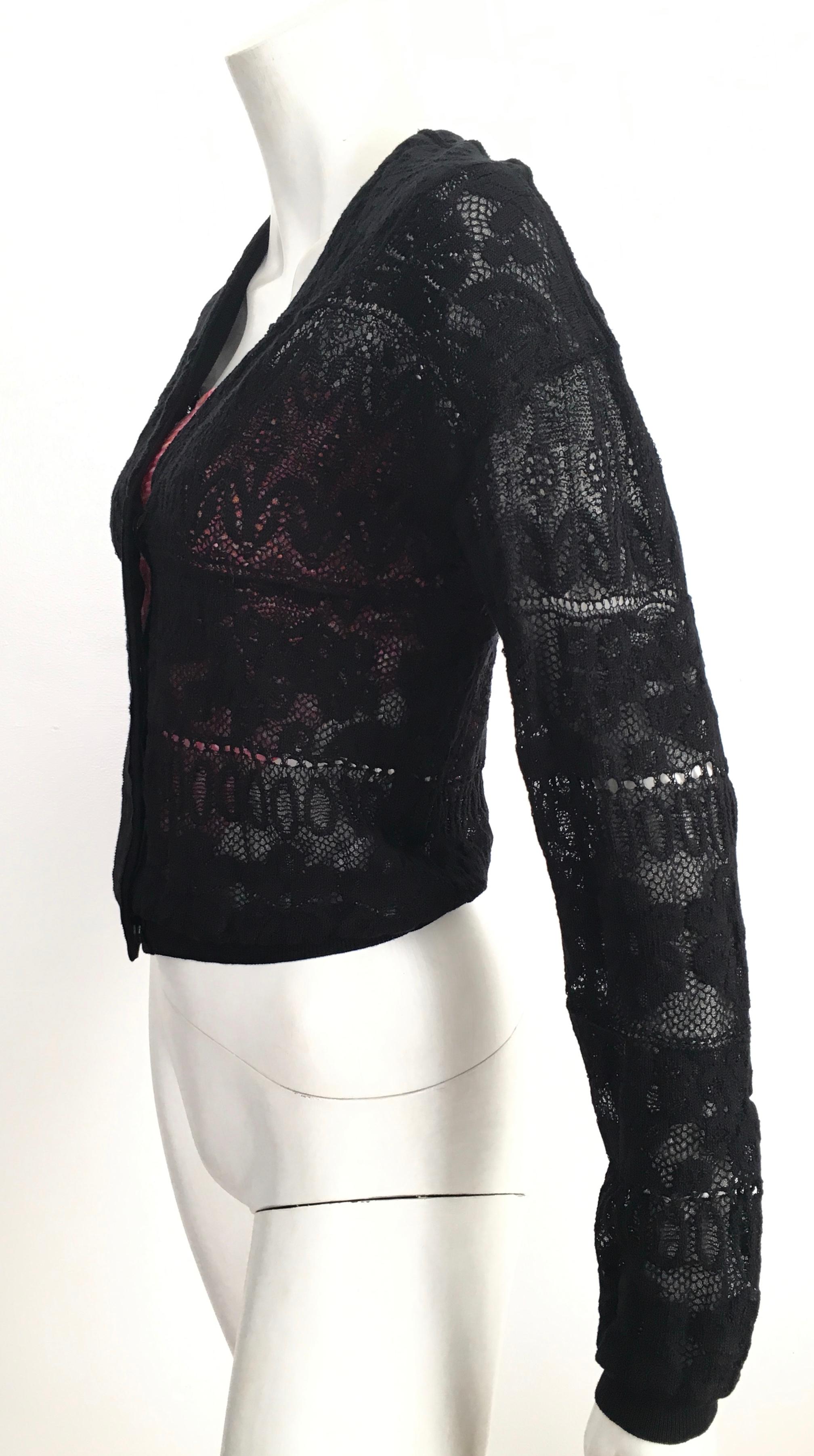 Lanvin Black Lace Snap Button Cardigan Size 4. 4