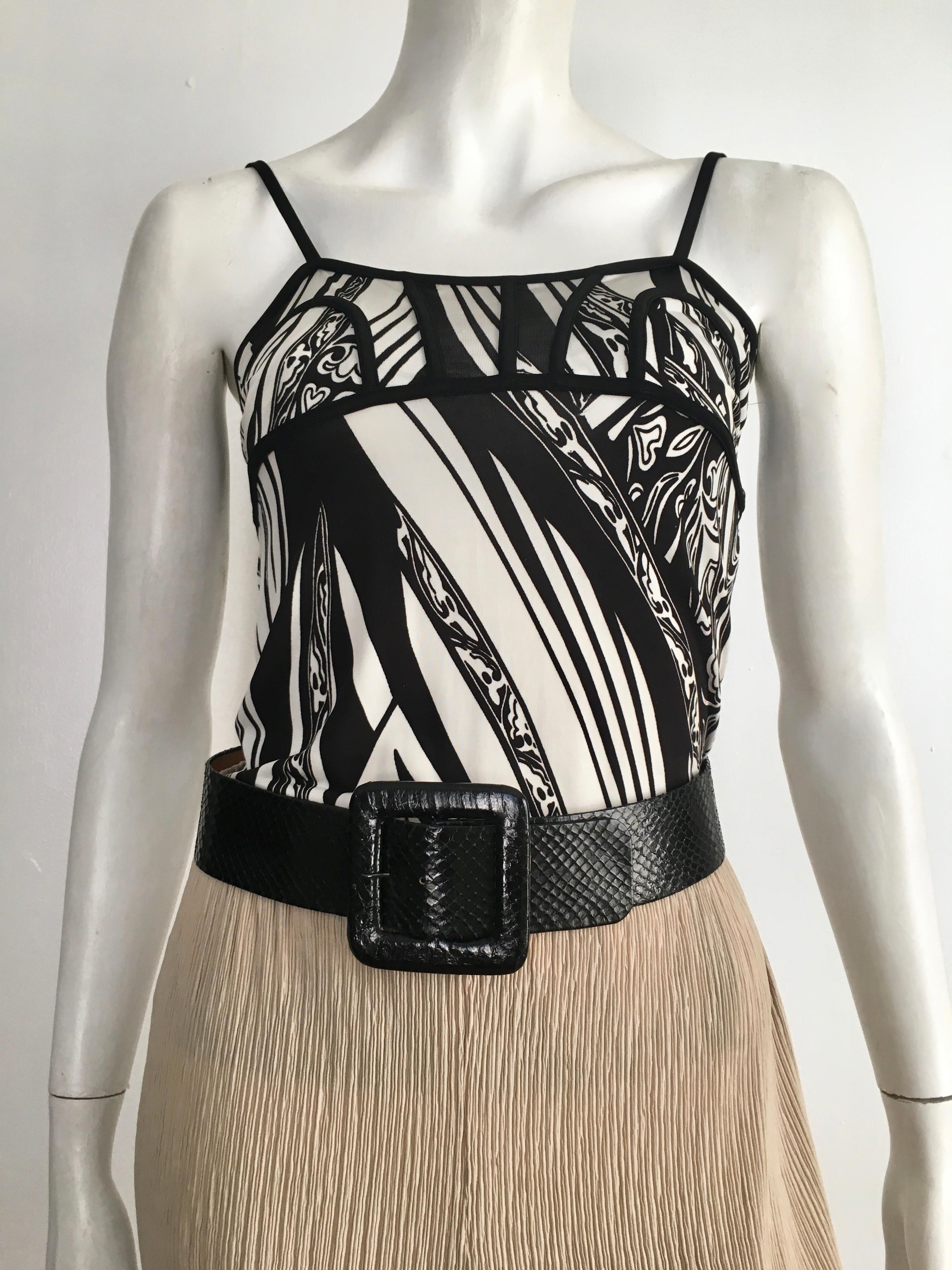 Just Cavalli Black & White Stretch Tank Top Size 4.  For Sale 3