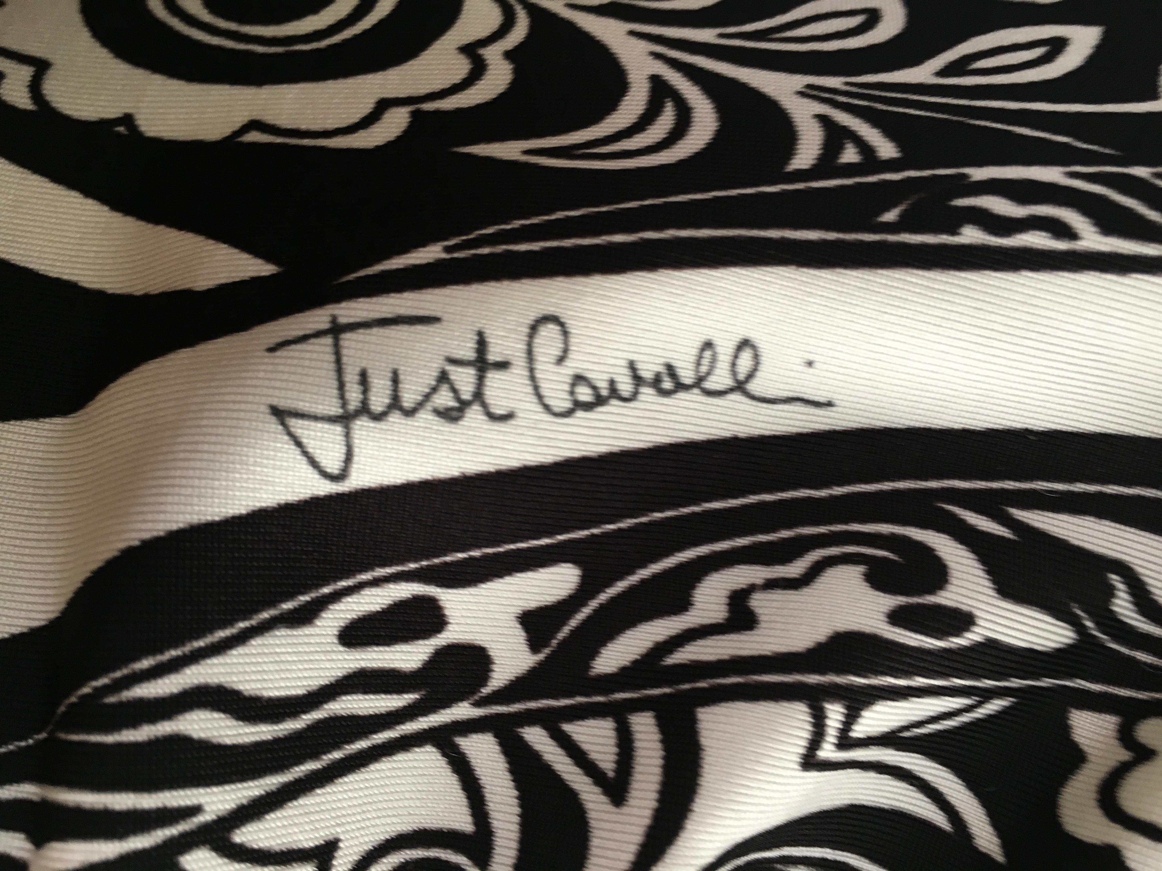 Just Cavalli Black & White Stretch Tank Top Size 4.  For Sale 4