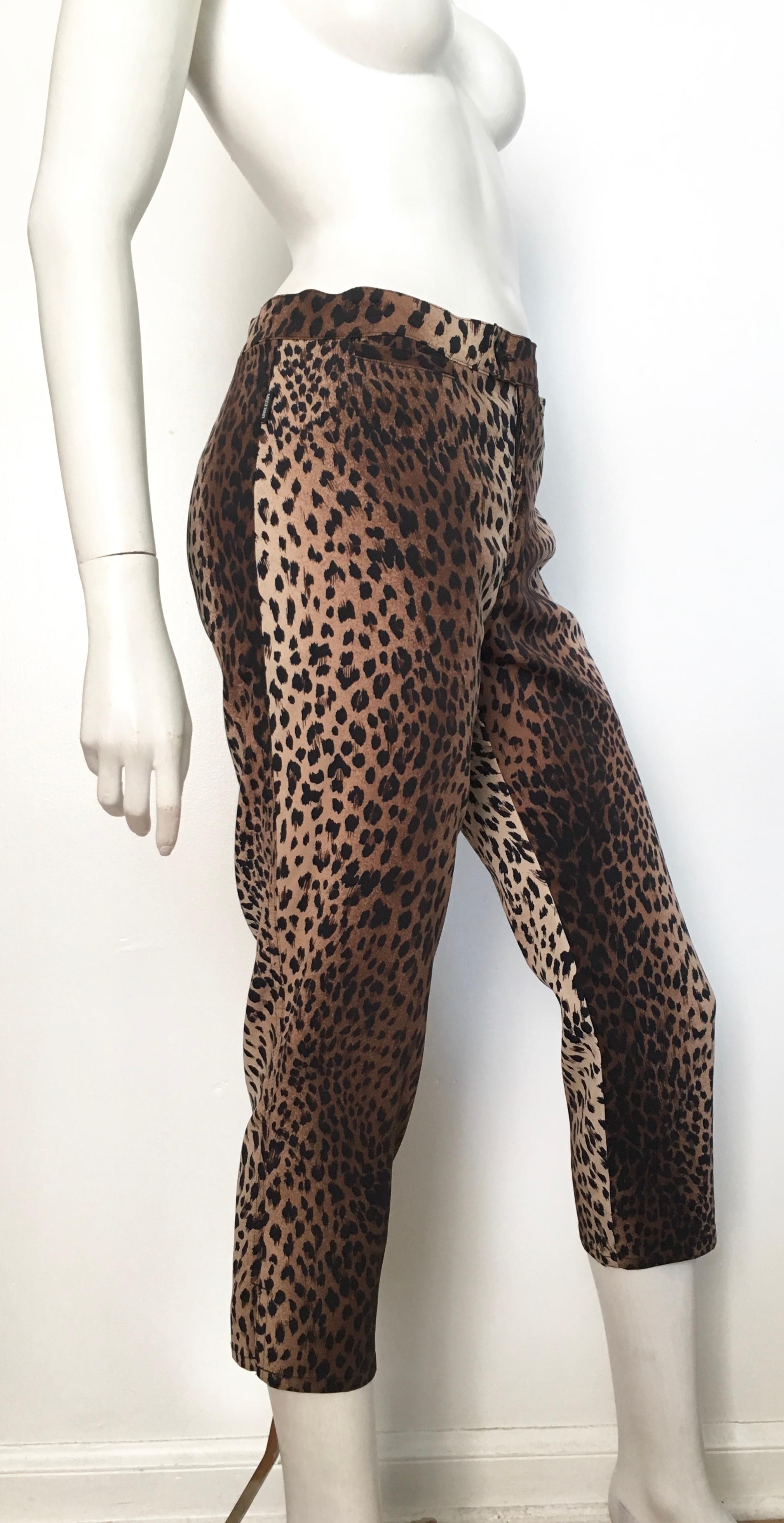 Women's or Men's MOSCHINO Cheetah Print Capri Pants Size 8. For Sale
