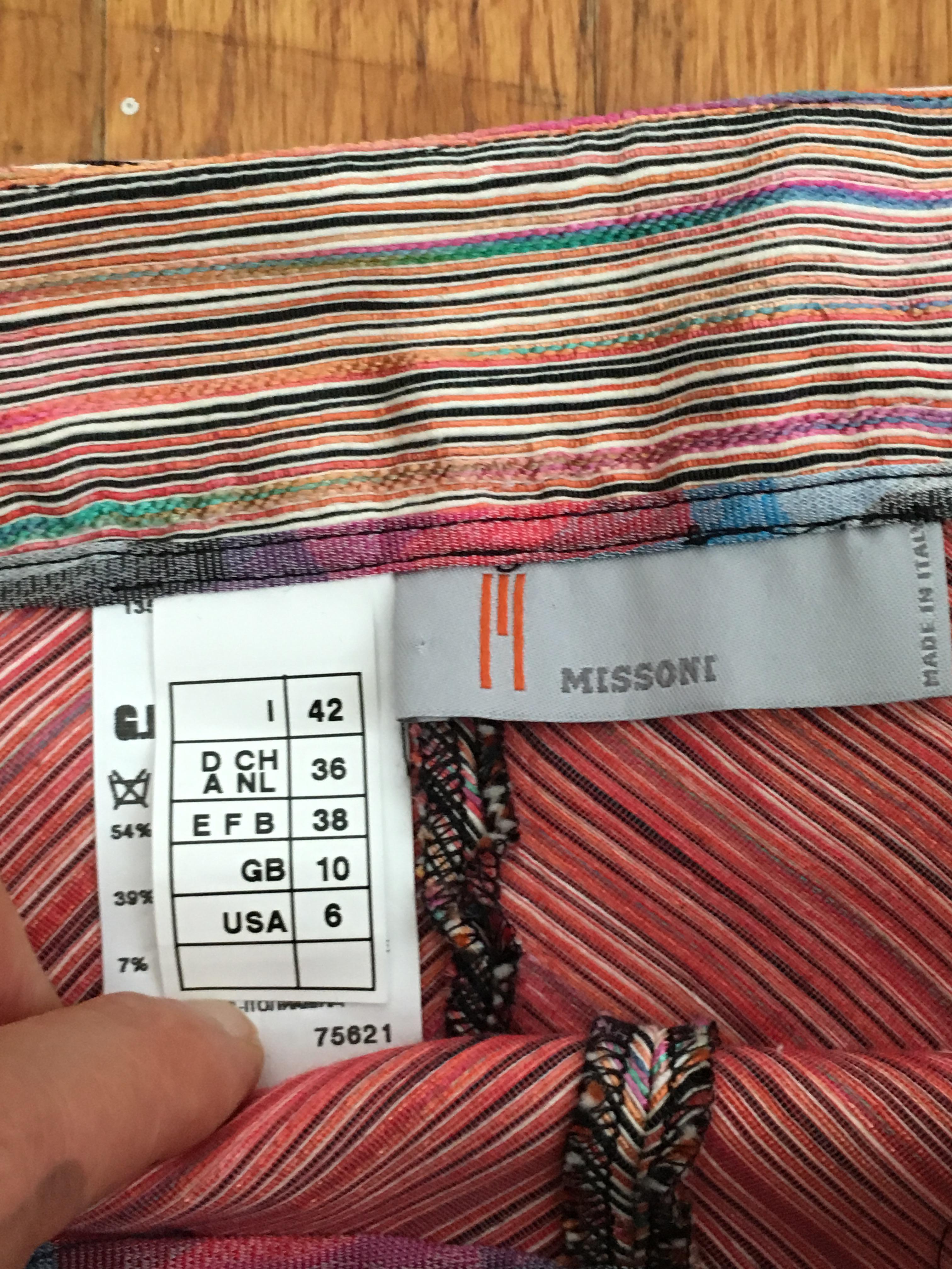 Missoni Mini Skirt with Pockets Size 6. For Sale 5