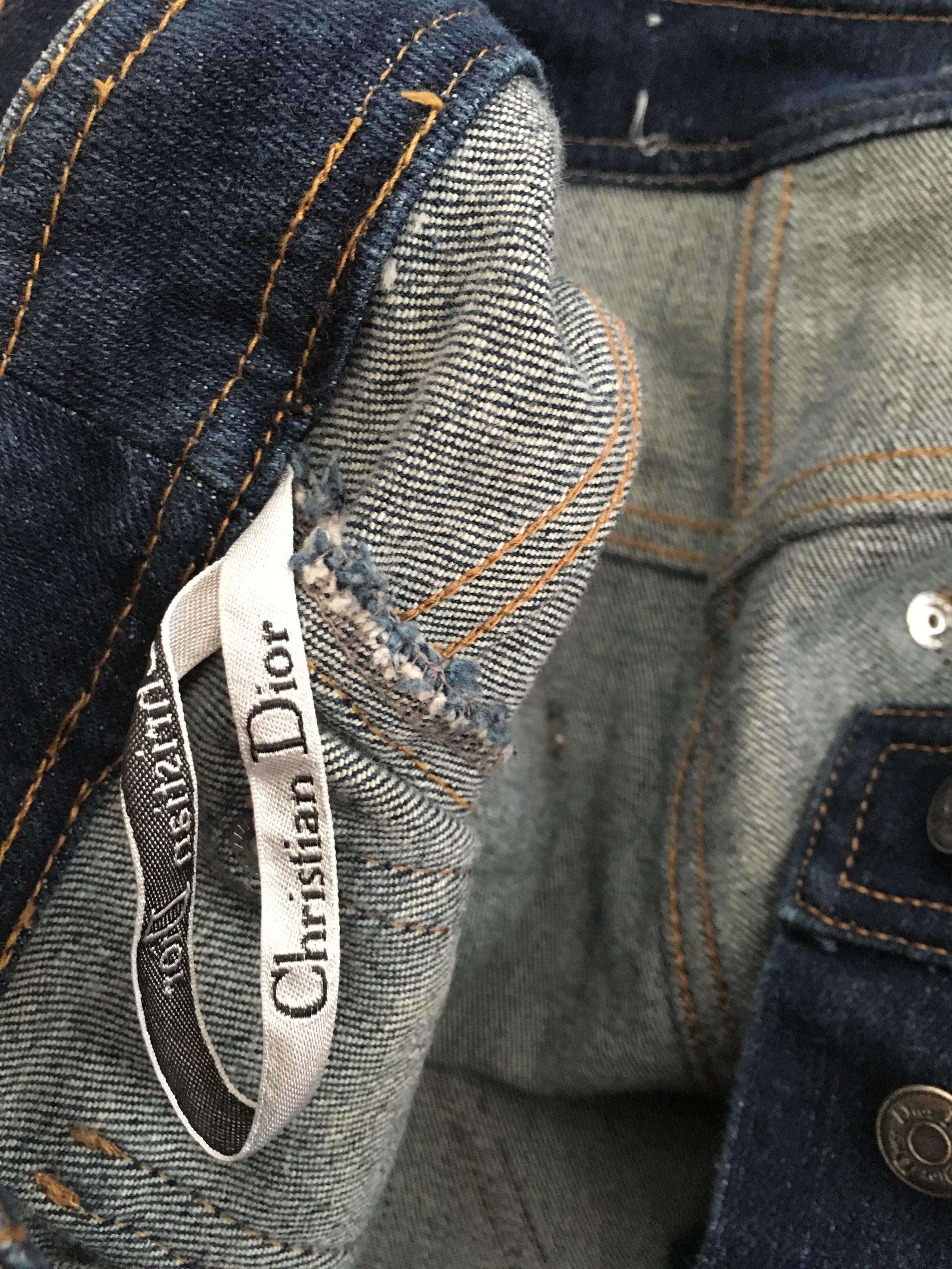 Dior Denim Button Up Jeans with Heart Shape Pockets Size 6. 8