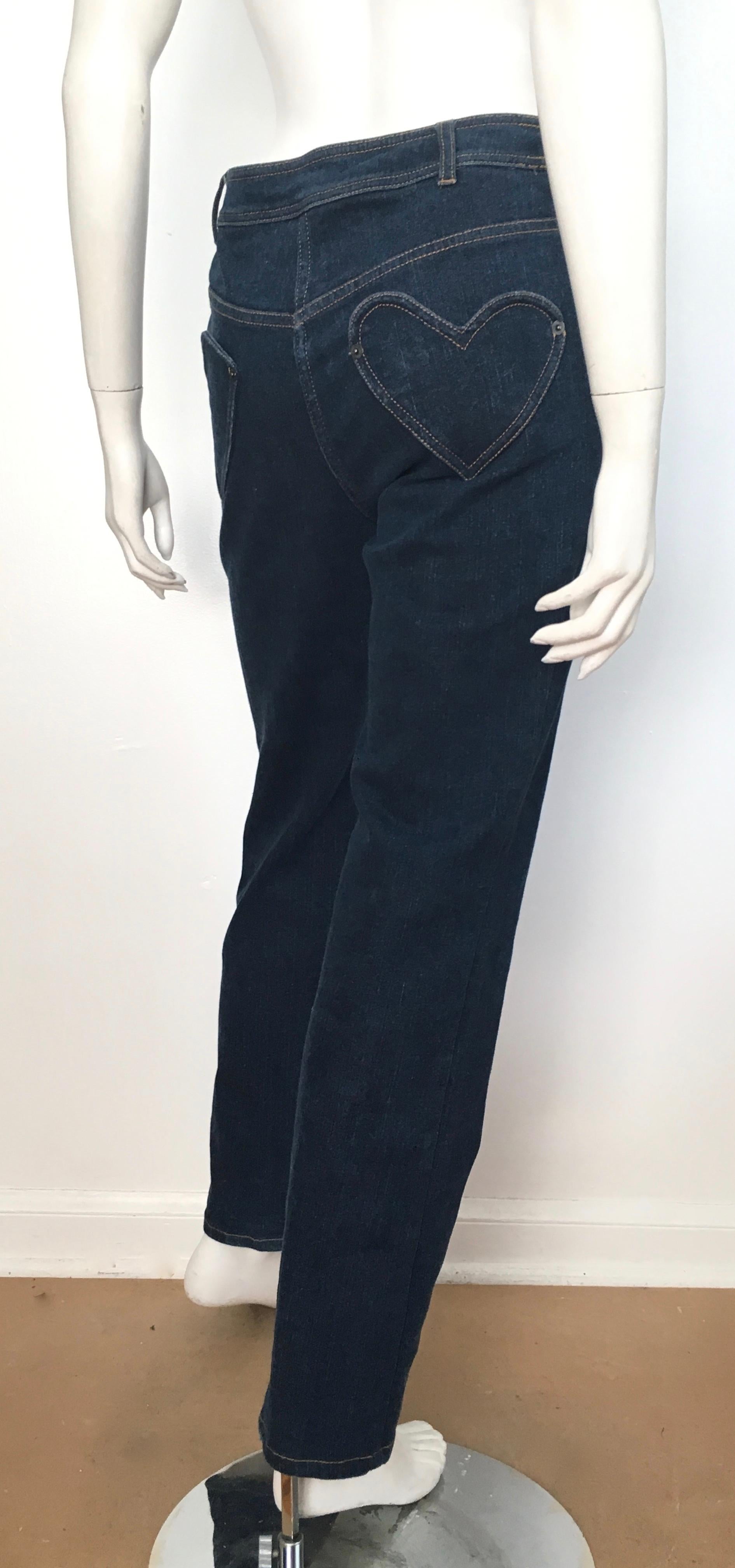 Dior Denim Button Up Jeans with Heart Shape Pockets Size 6. 2