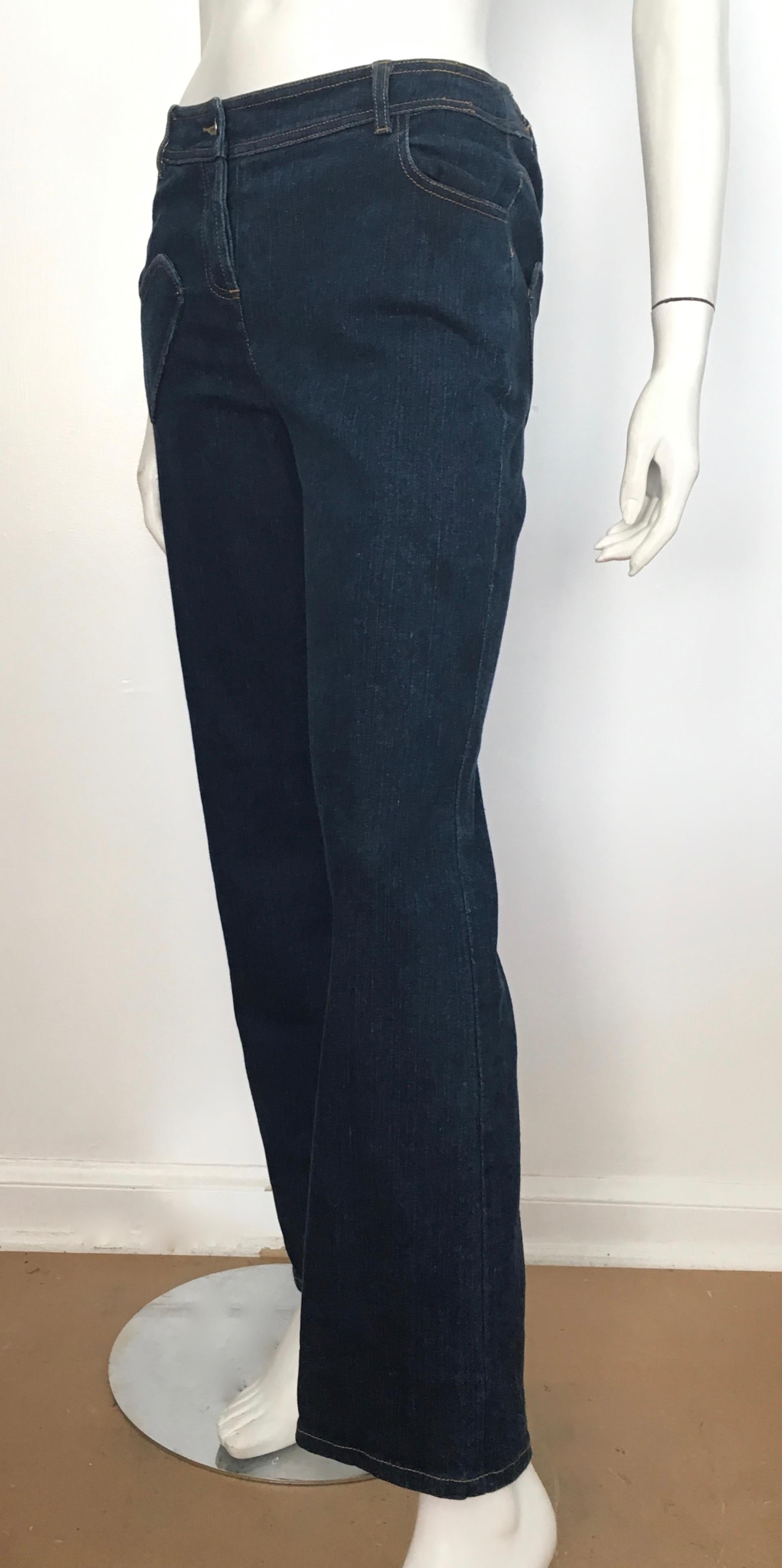 Dior Denim Button Up Jeans with Heart Shape Pockets Size 6.  6