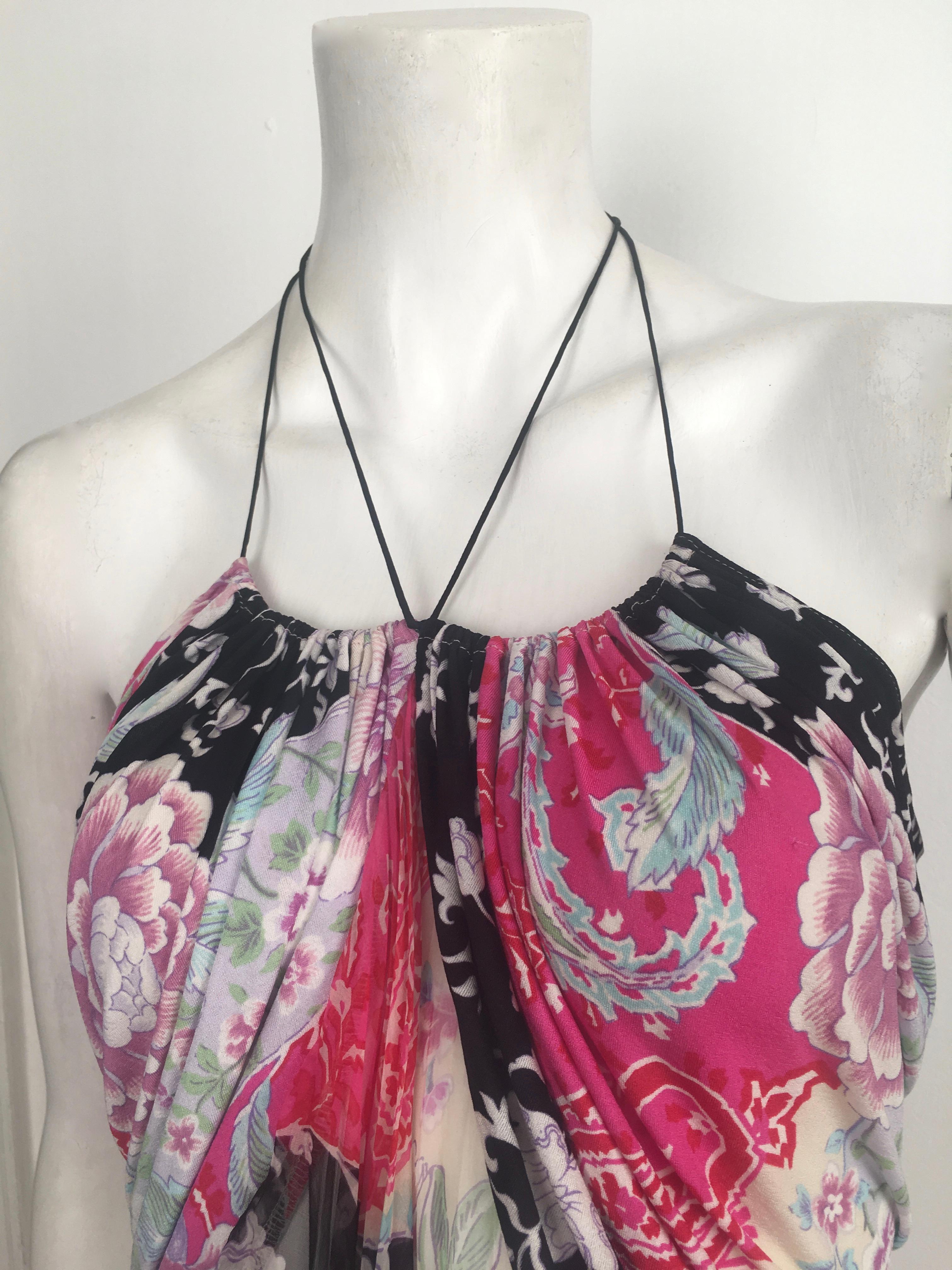 Gray Emanuel Ungaro 1990s Silk Floral Camisole Size 4. For Sale