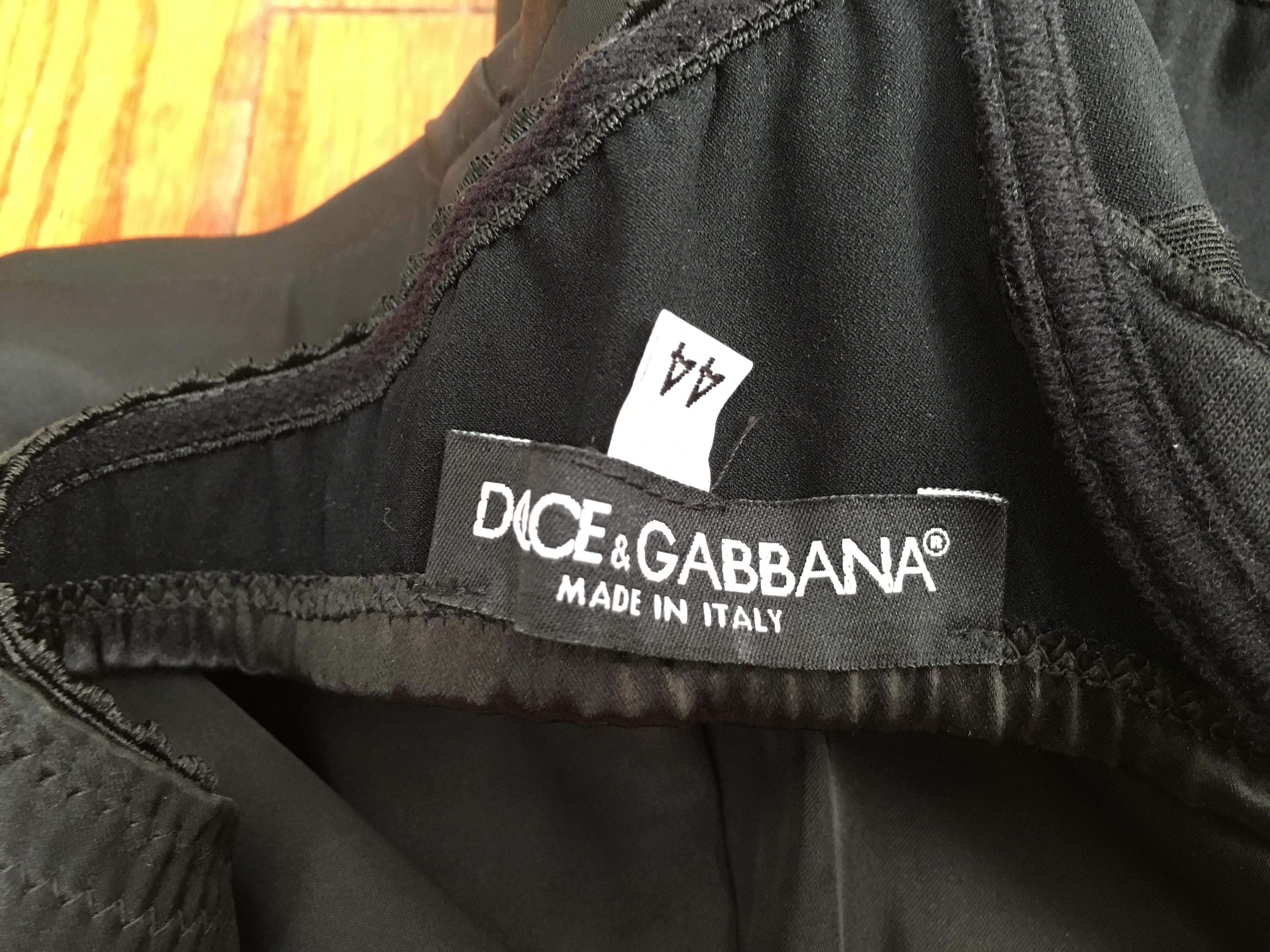 Dolce & Gabbana 1990s Black Stretchy Sexy Cocktail Dress Size 4. 13