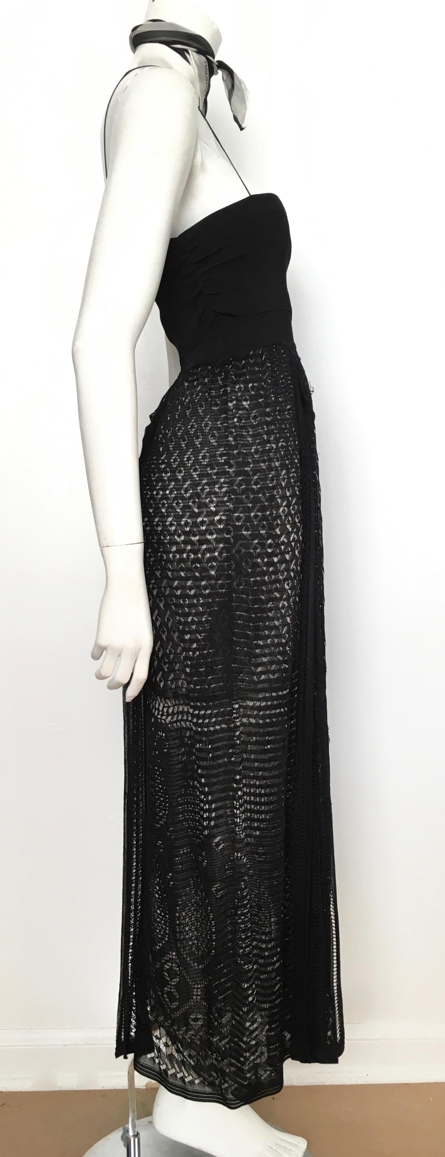 Missoni Lace Black and White Spaghetti Strap Maxi Dress For Sale 3