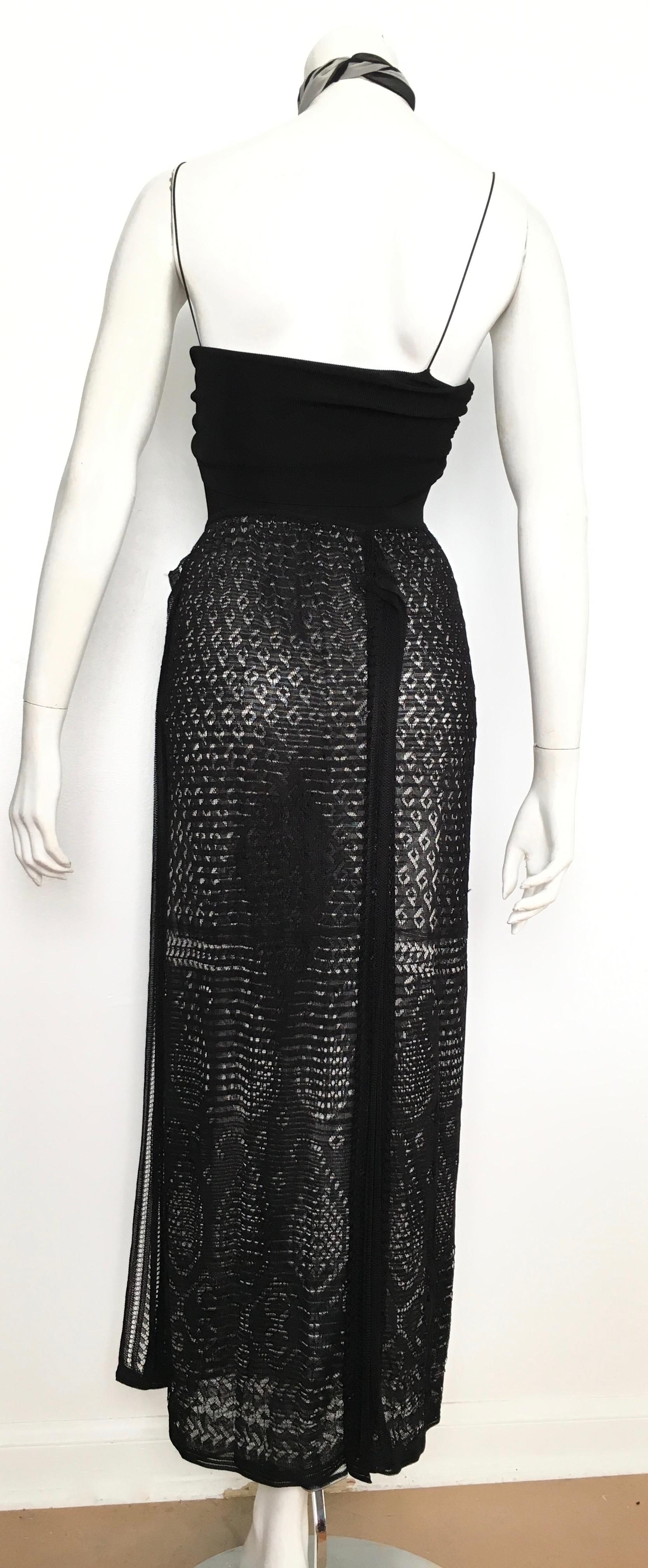 Missoni Lace Black and White Spaghetti Strap Maxi Dress For Sale 5