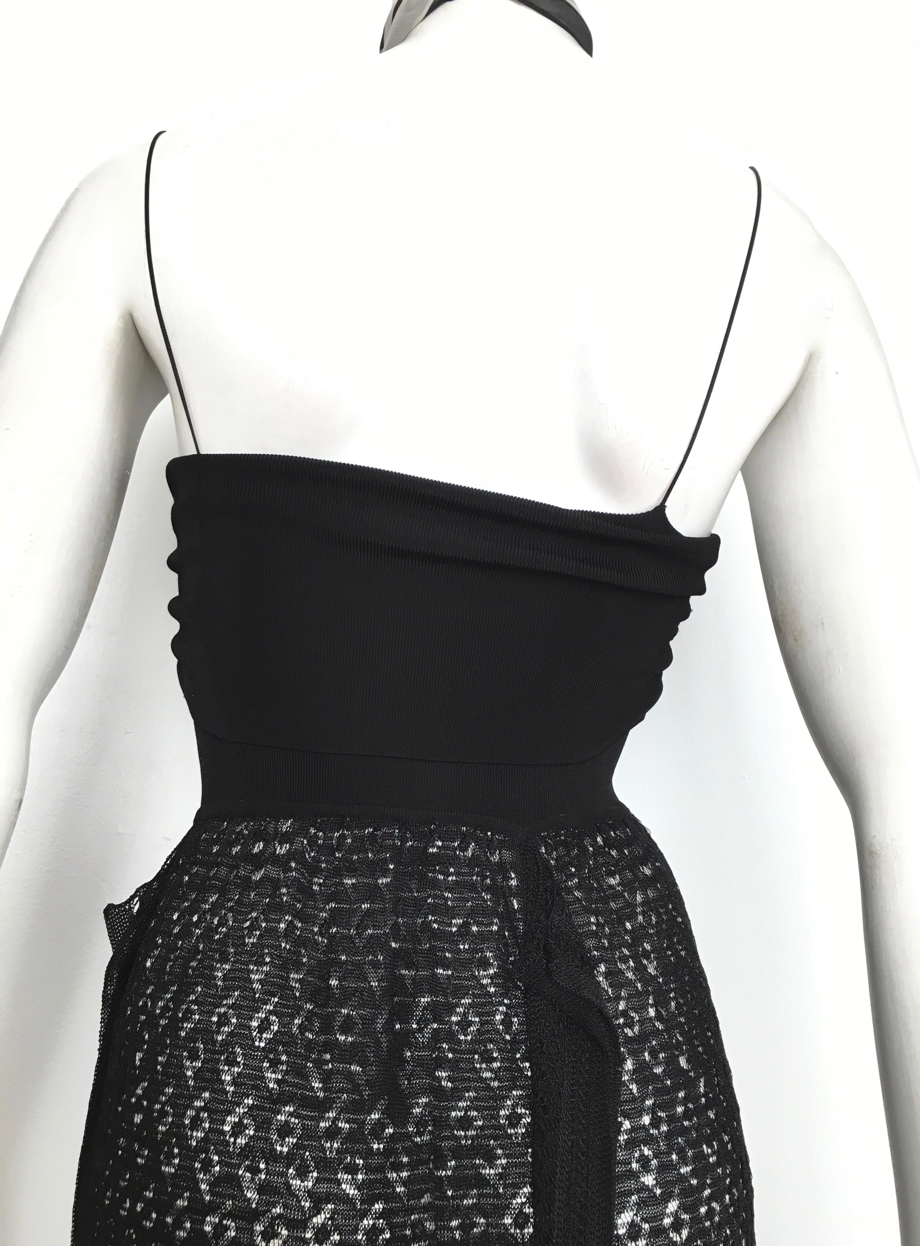 Missoni Lace Black and White Spaghetti Strap Maxi Dress For Sale 6