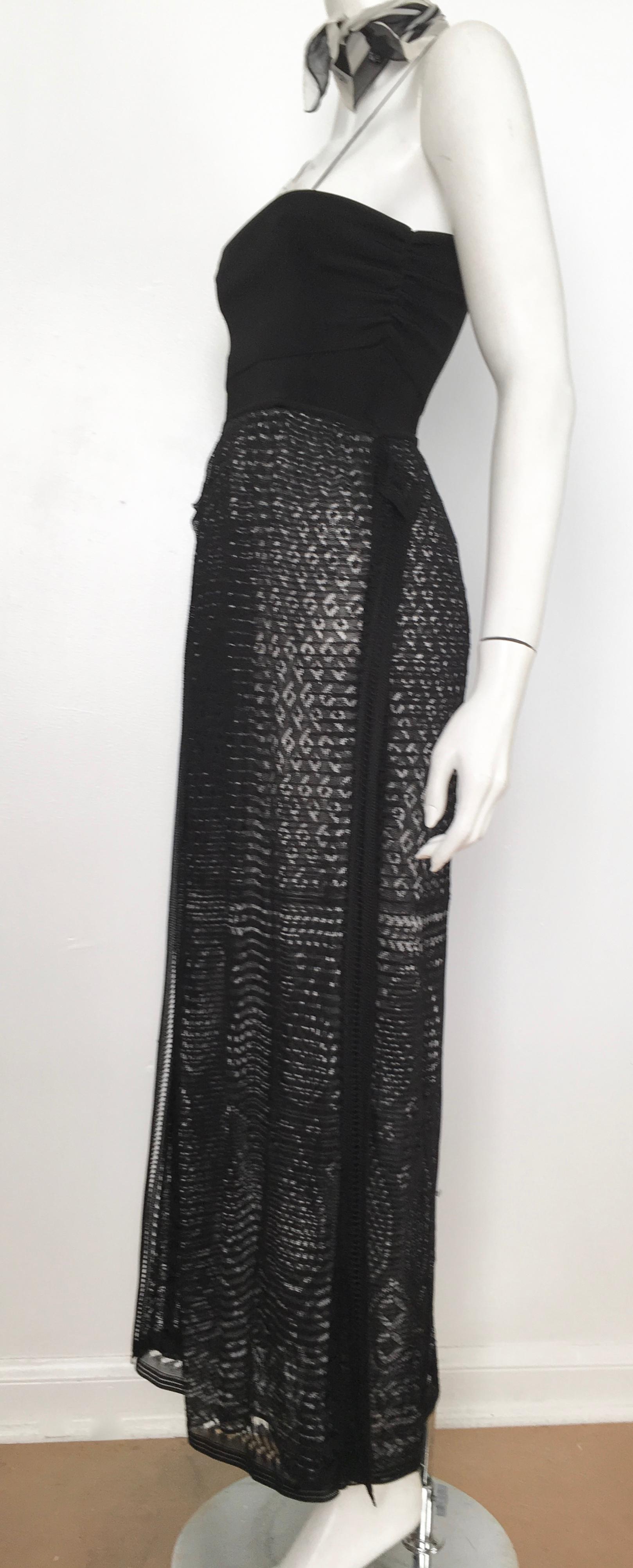 Missoni Lace Black and White Spaghetti Strap Maxi Dress For Sale 7