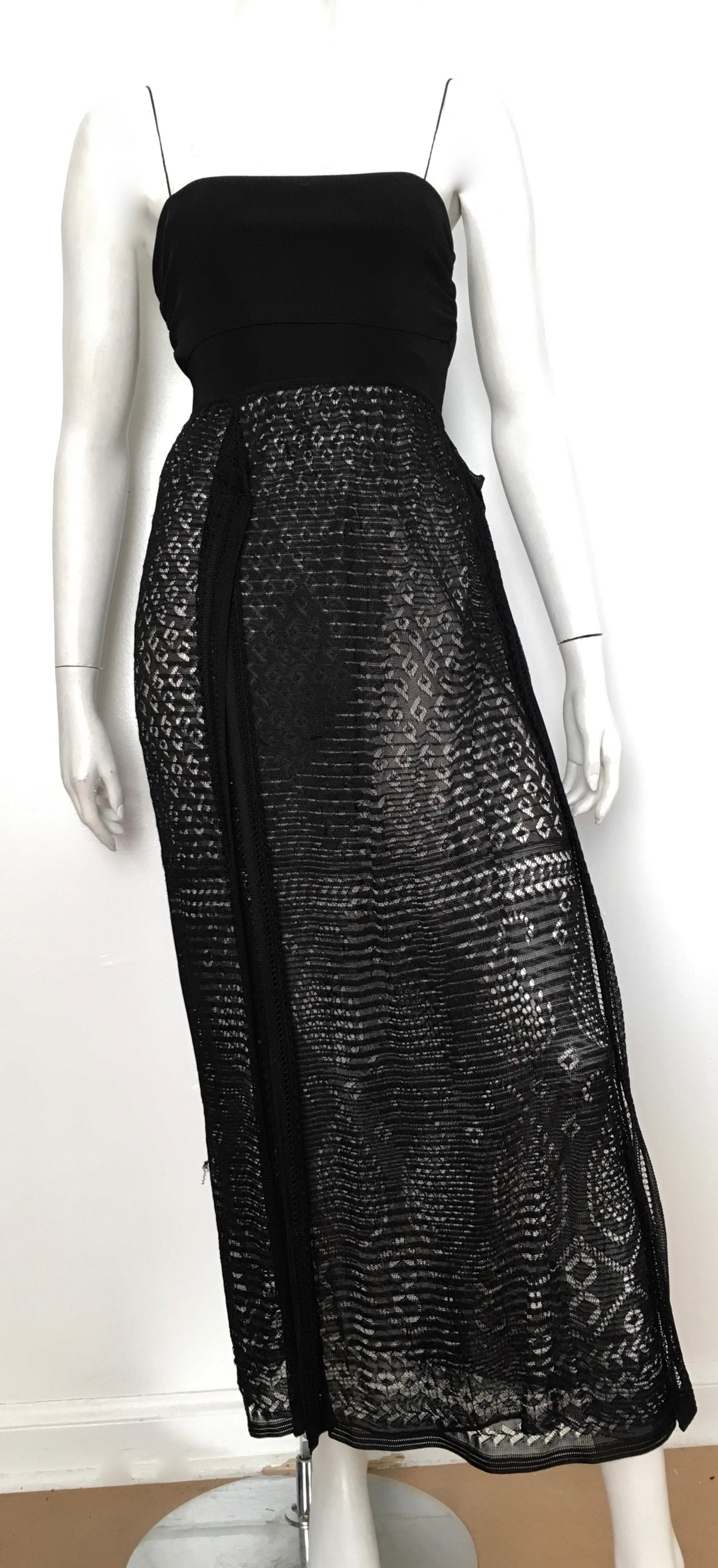 Missoni Lace Black and White Spaghetti Strap Maxi Dress For Sale 9