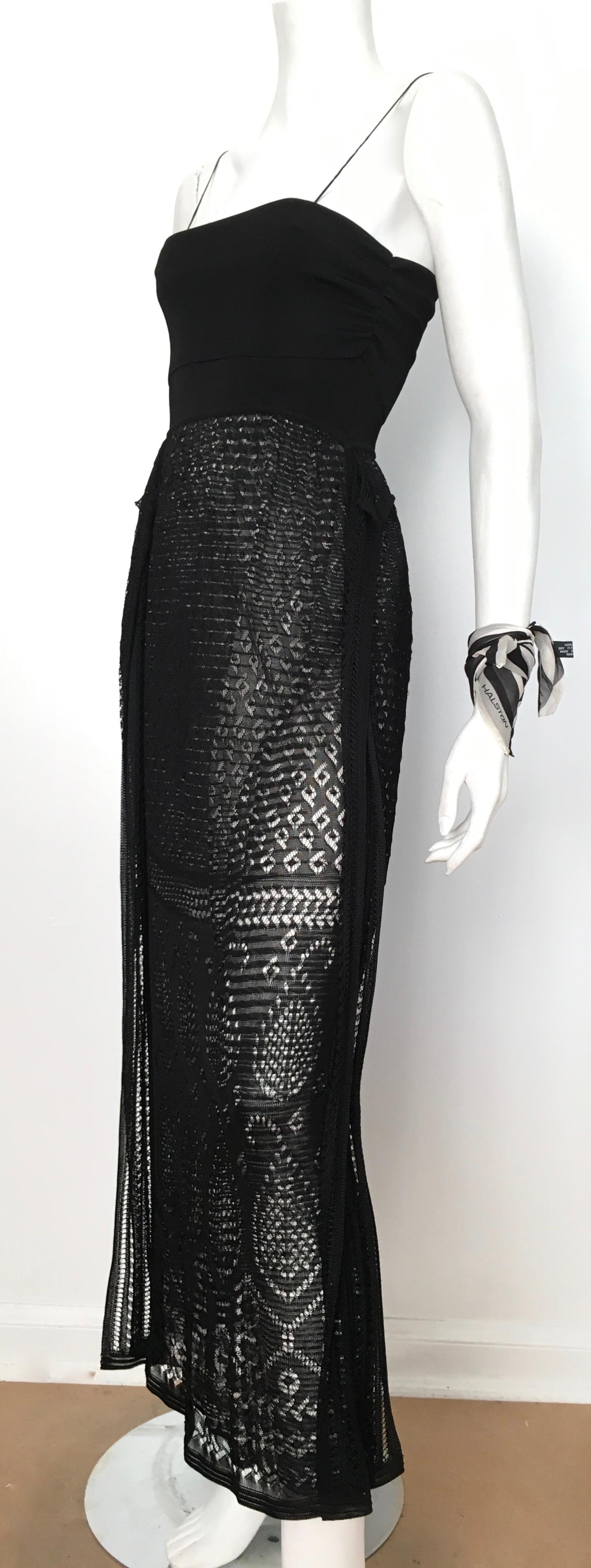 Missoni Lace Black and White Spaghetti Strap Maxi Dress For Sale 10