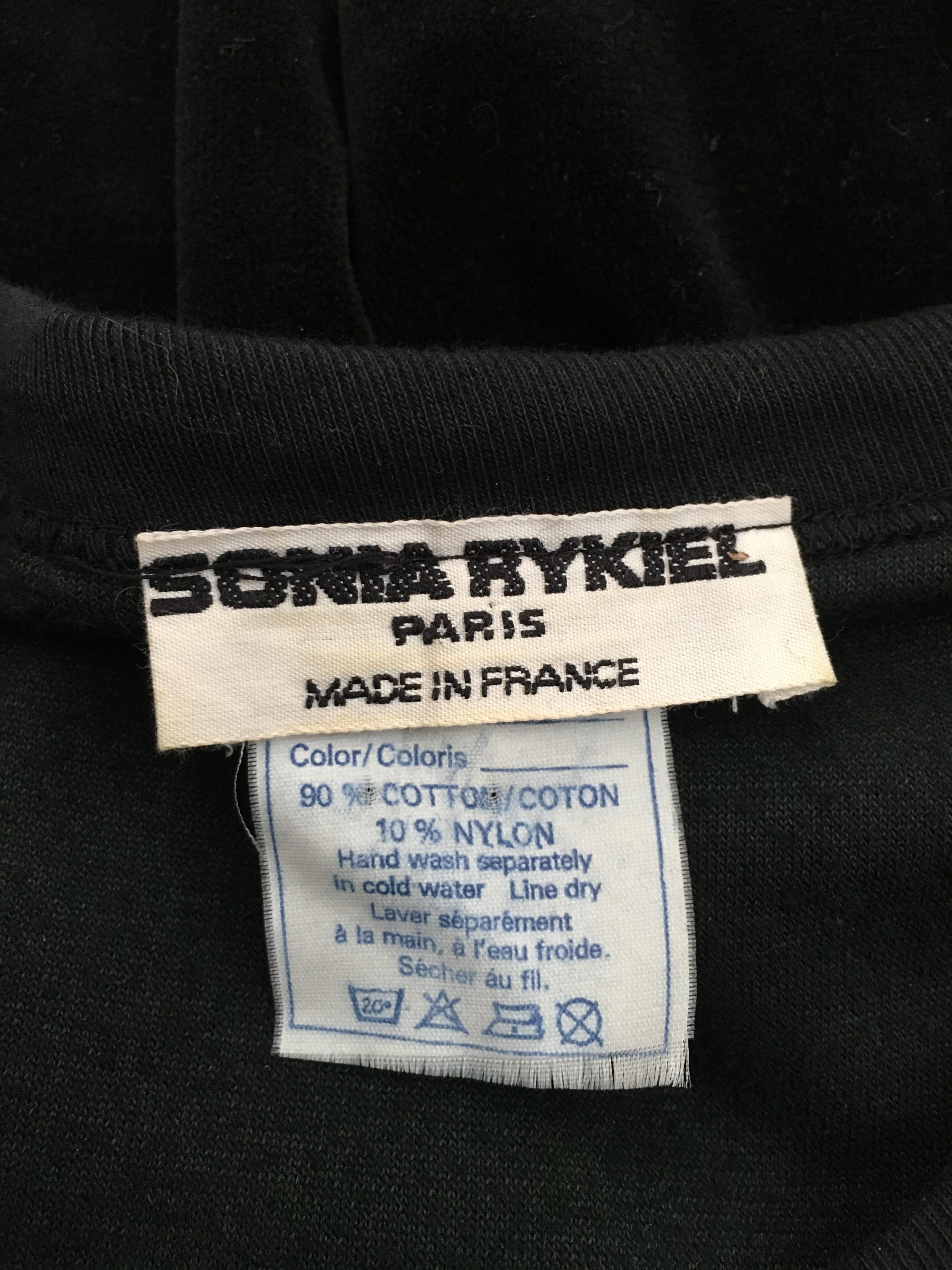 Sonia Rykiel 1980s Black Velour Dress with Pockets & Cardigan Size Large. For Sale 14