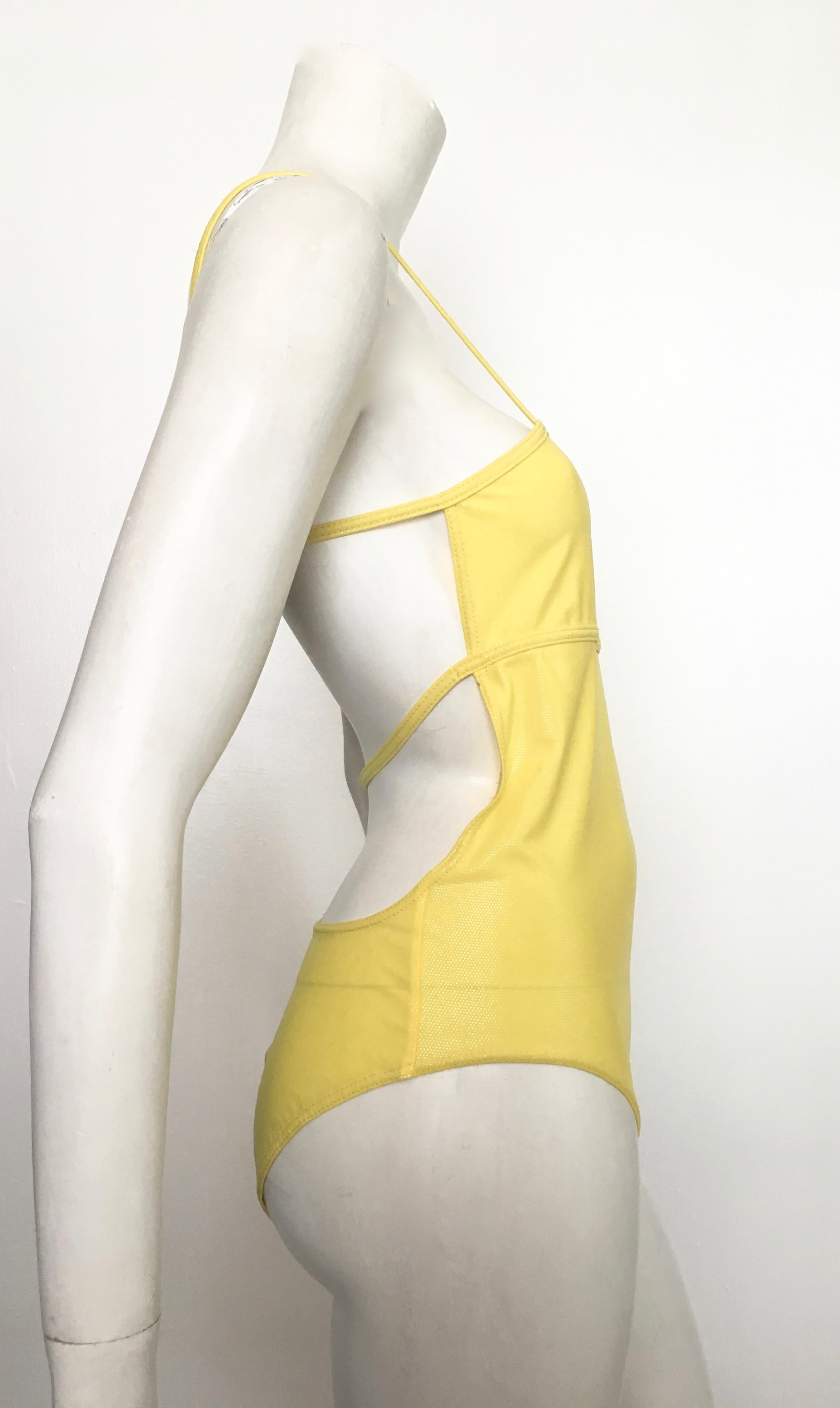 Women's or Men's Herve Leger Yellow Swimsuit Size 8. For Sale