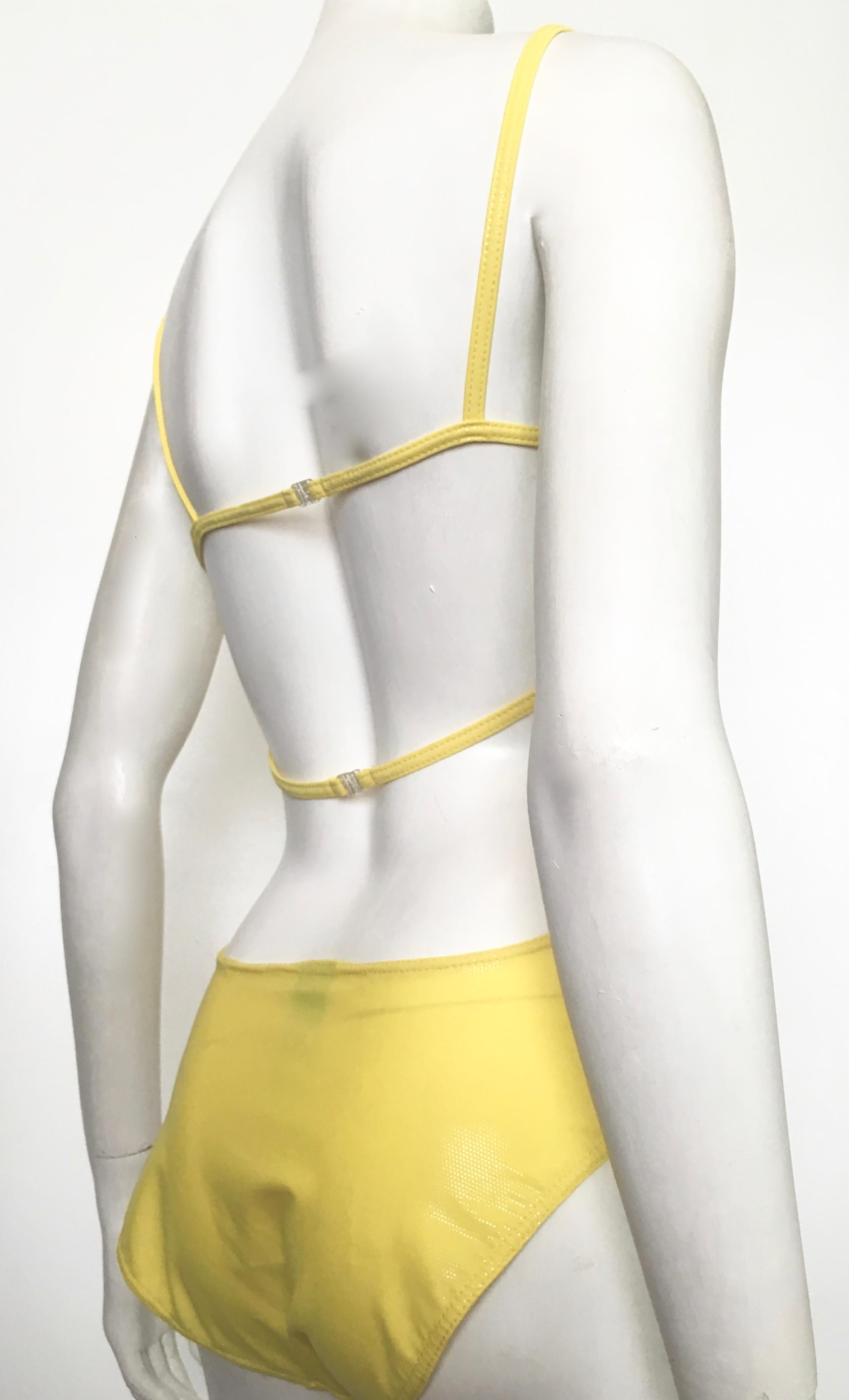 Herve Leger Yellow Swimsuit Size 8. For Sale 1
