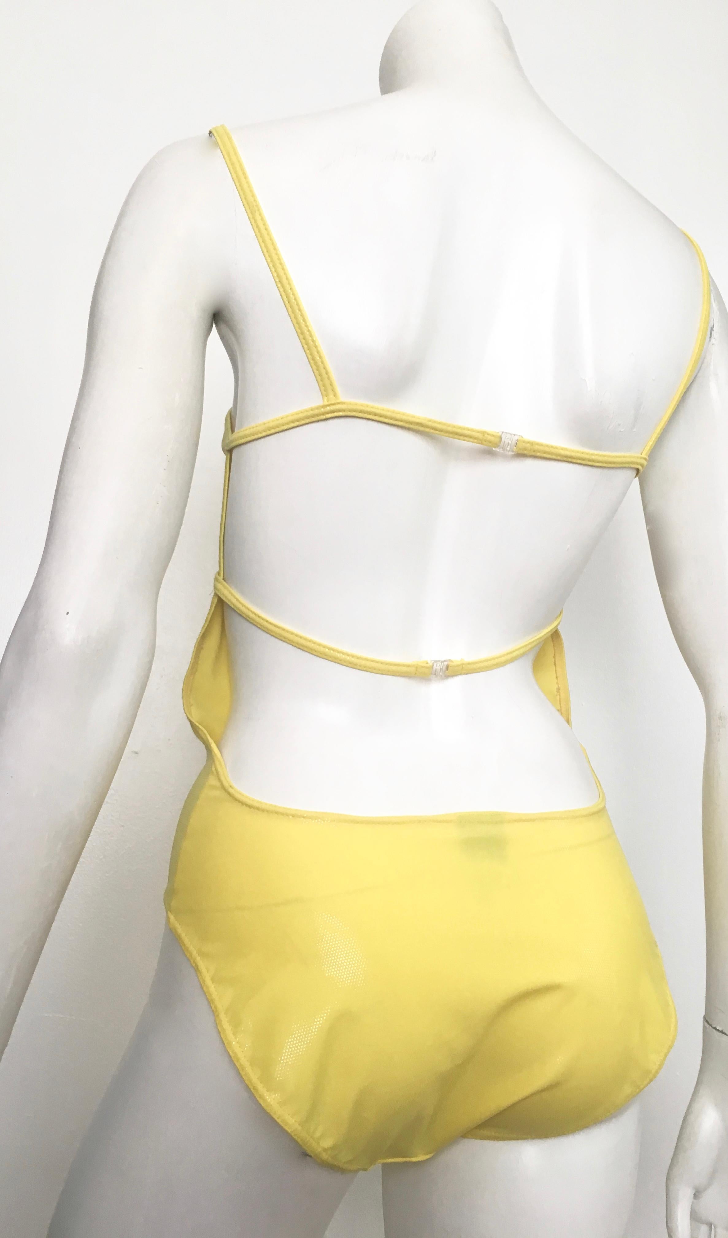 Herve Leger Yellow Swimsuit Size 8. For Sale 3