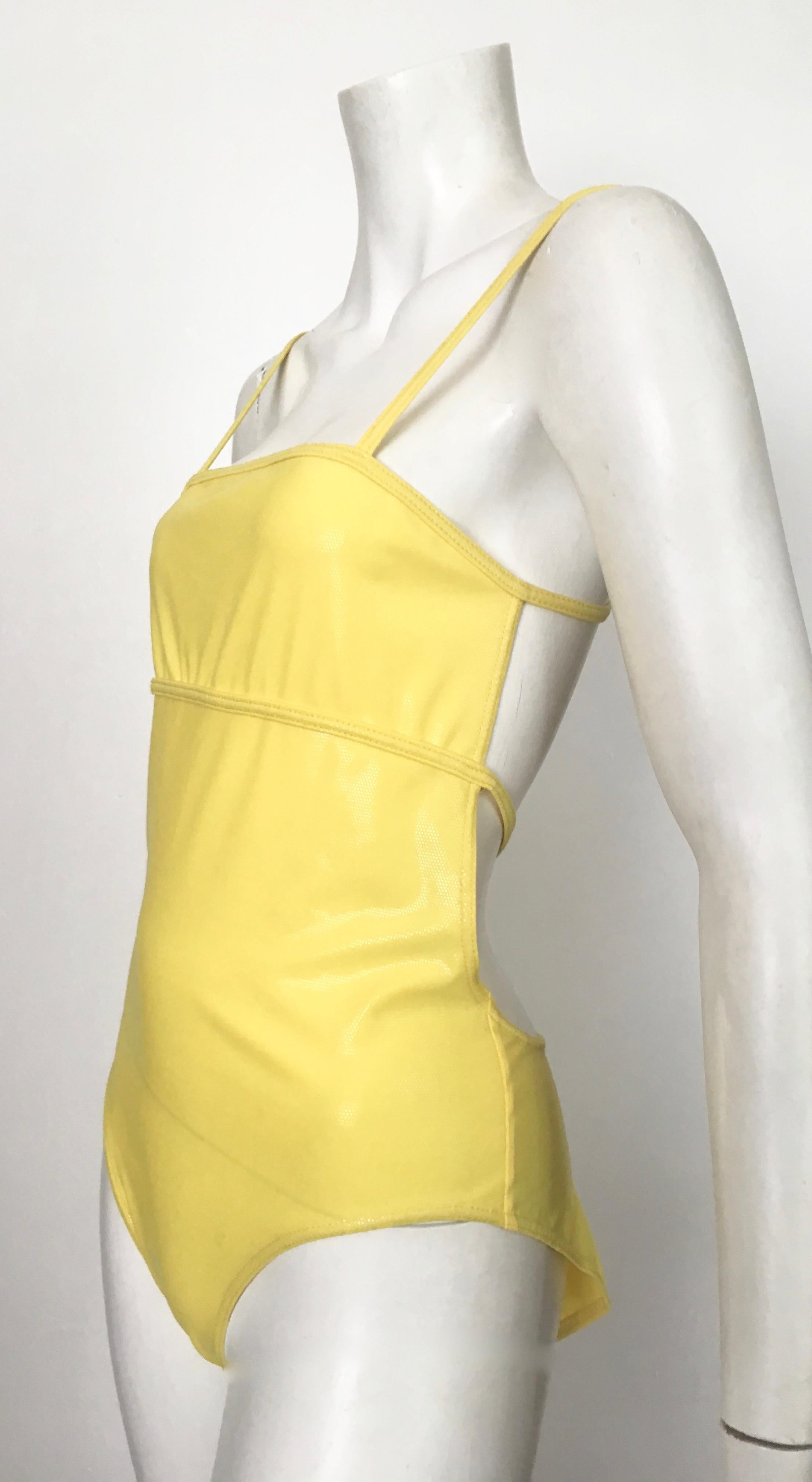 Herve Leger Yellow Swimsuit Size 8. For Sale 5