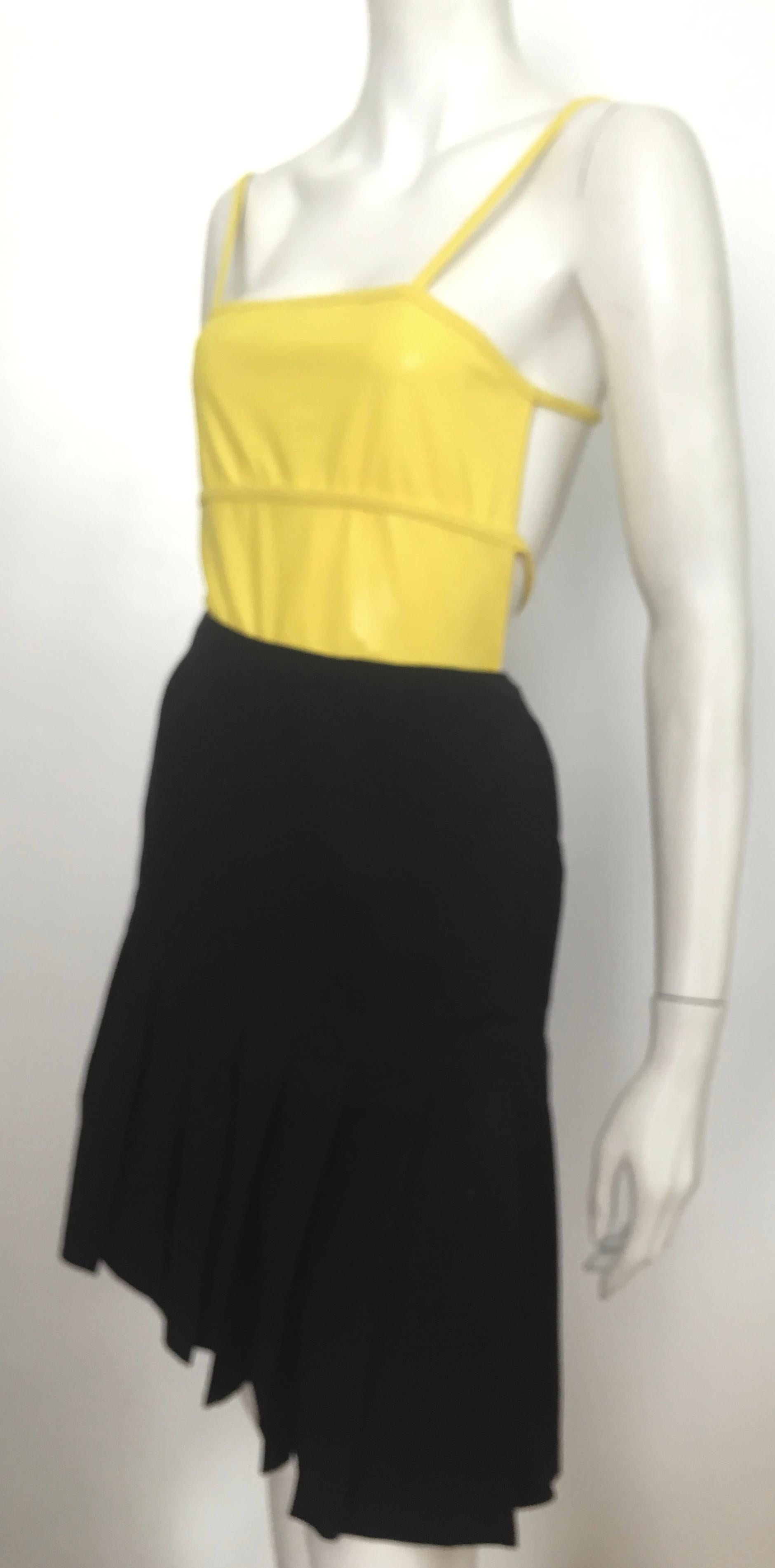 Herve Leger Yellow Swimsuit Size 8. For Sale 8