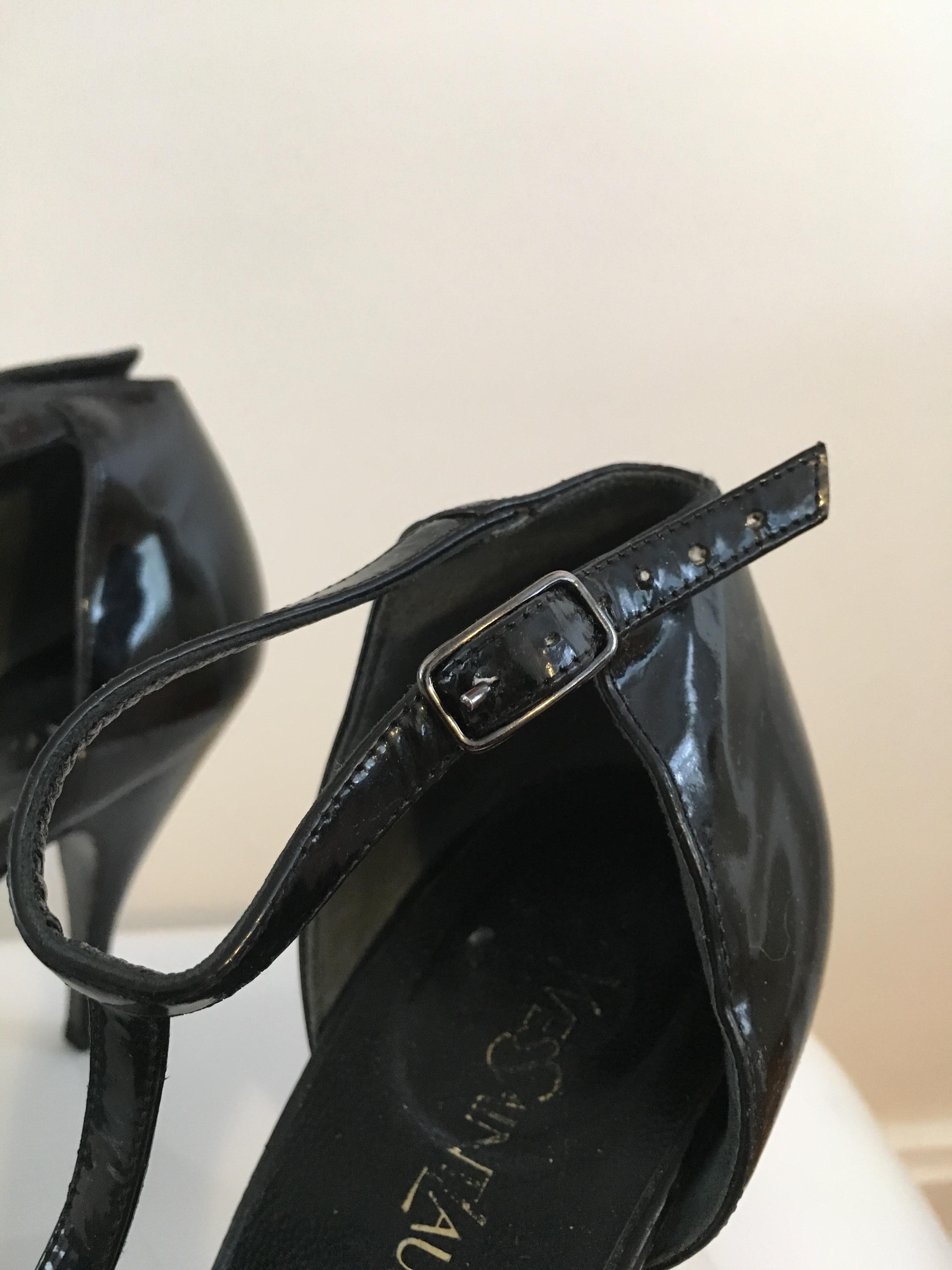 YSL Black Patent Leather High Heels Size 8.  7