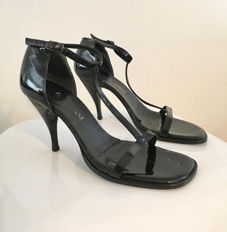 YSL Black Patent Leather High Heels Size 8. at 1stDibs | ysl high heels