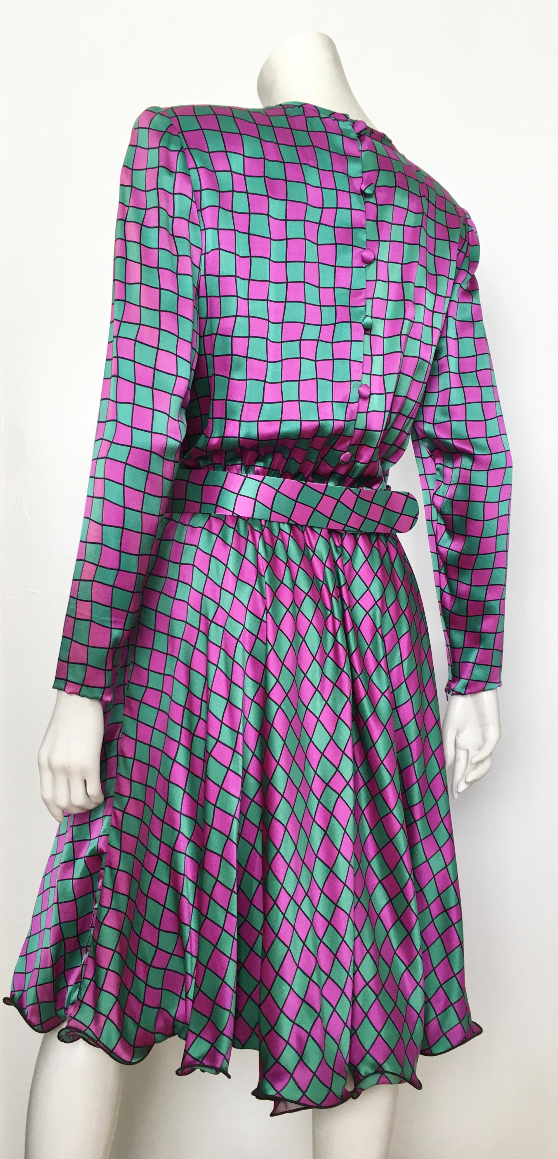 Stanley Platos Martin Ross Silk Evening Dress with Belt, 1980s  For Sale 3