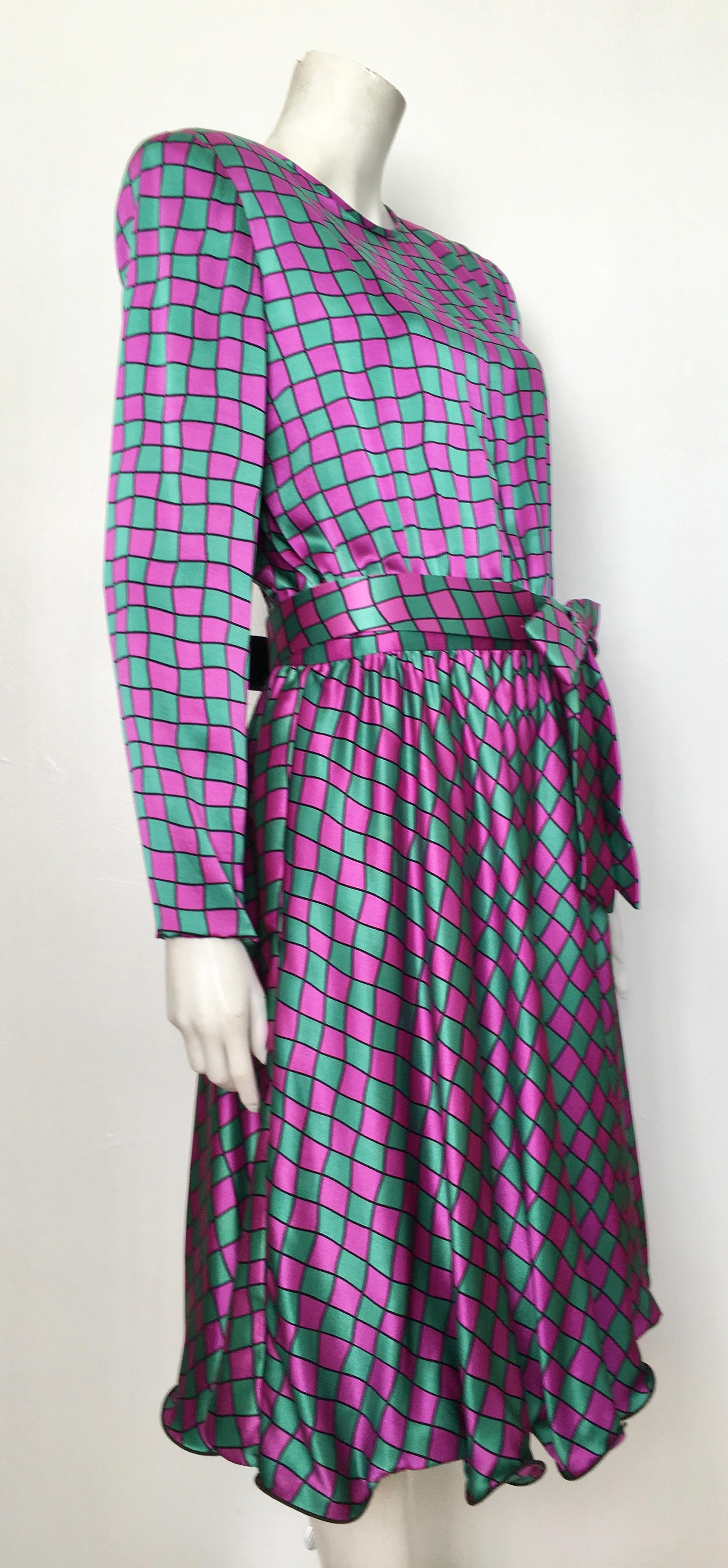 Stanley Platos Martin Ross Silk Evening Dress with Belt, 1980s  For Sale 7