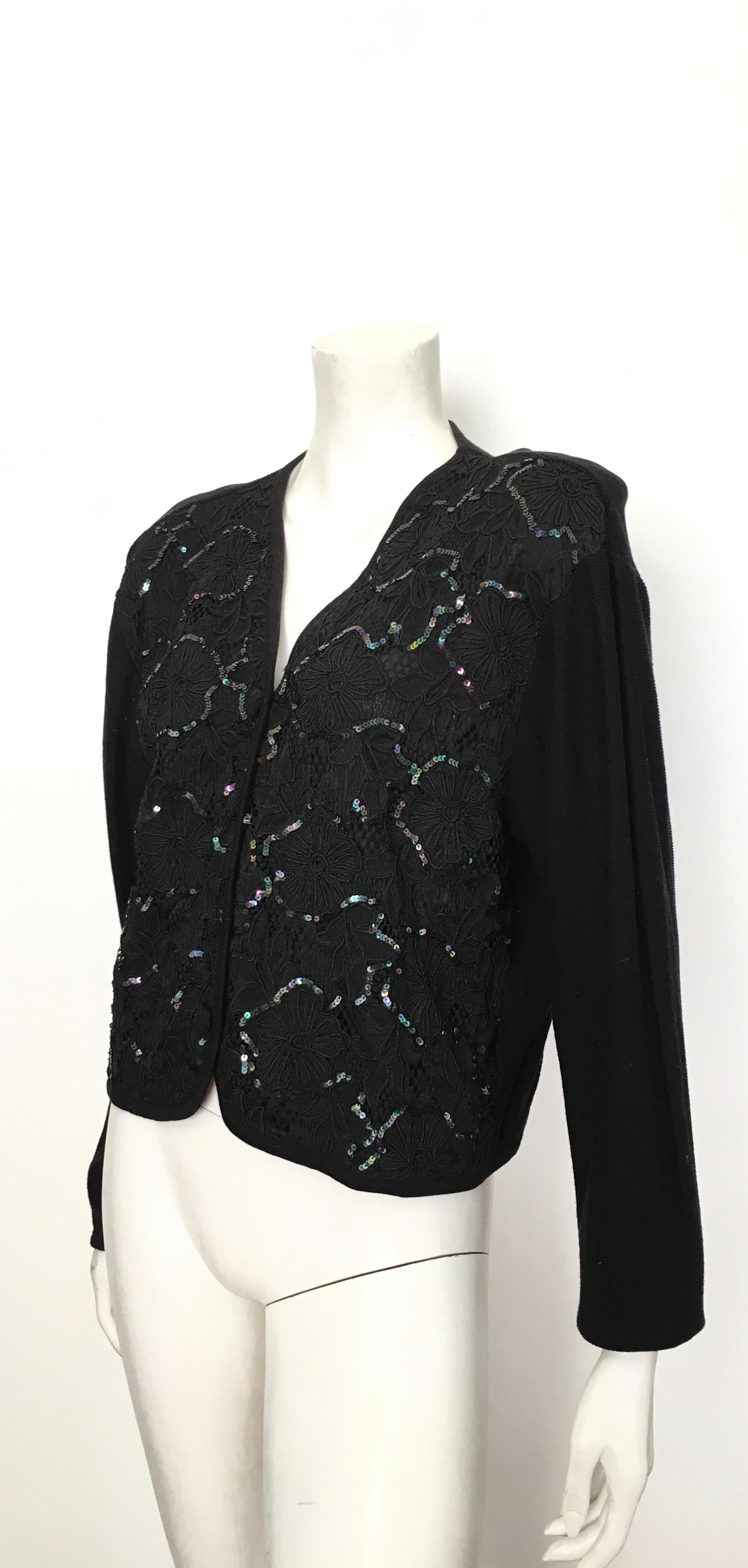 Ungaro Black Knit with Sequin Cardigan, 1990s  For Sale 4