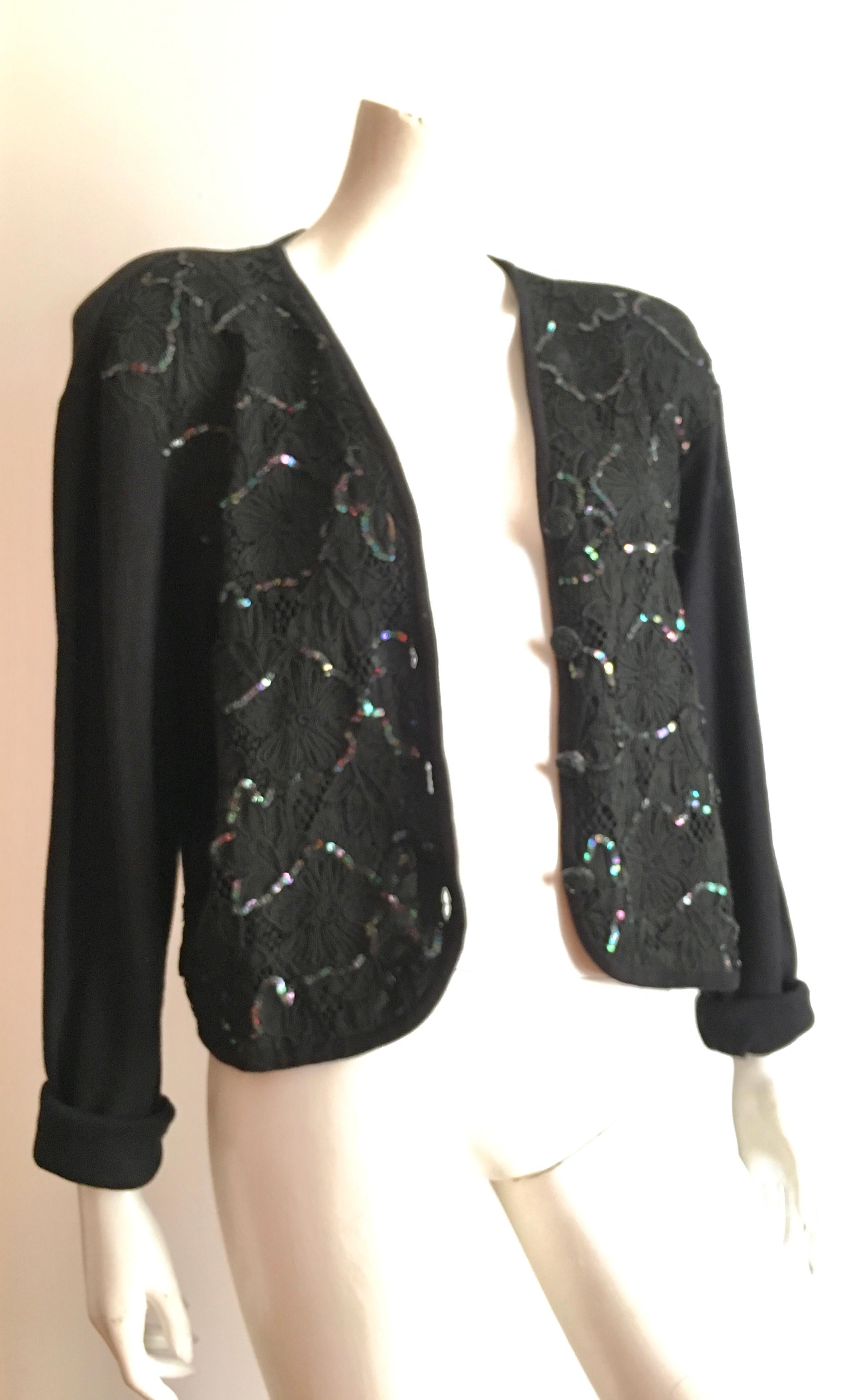 Ungaro Black Knit with Sequin Cardigan, 1990s  For Sale 7