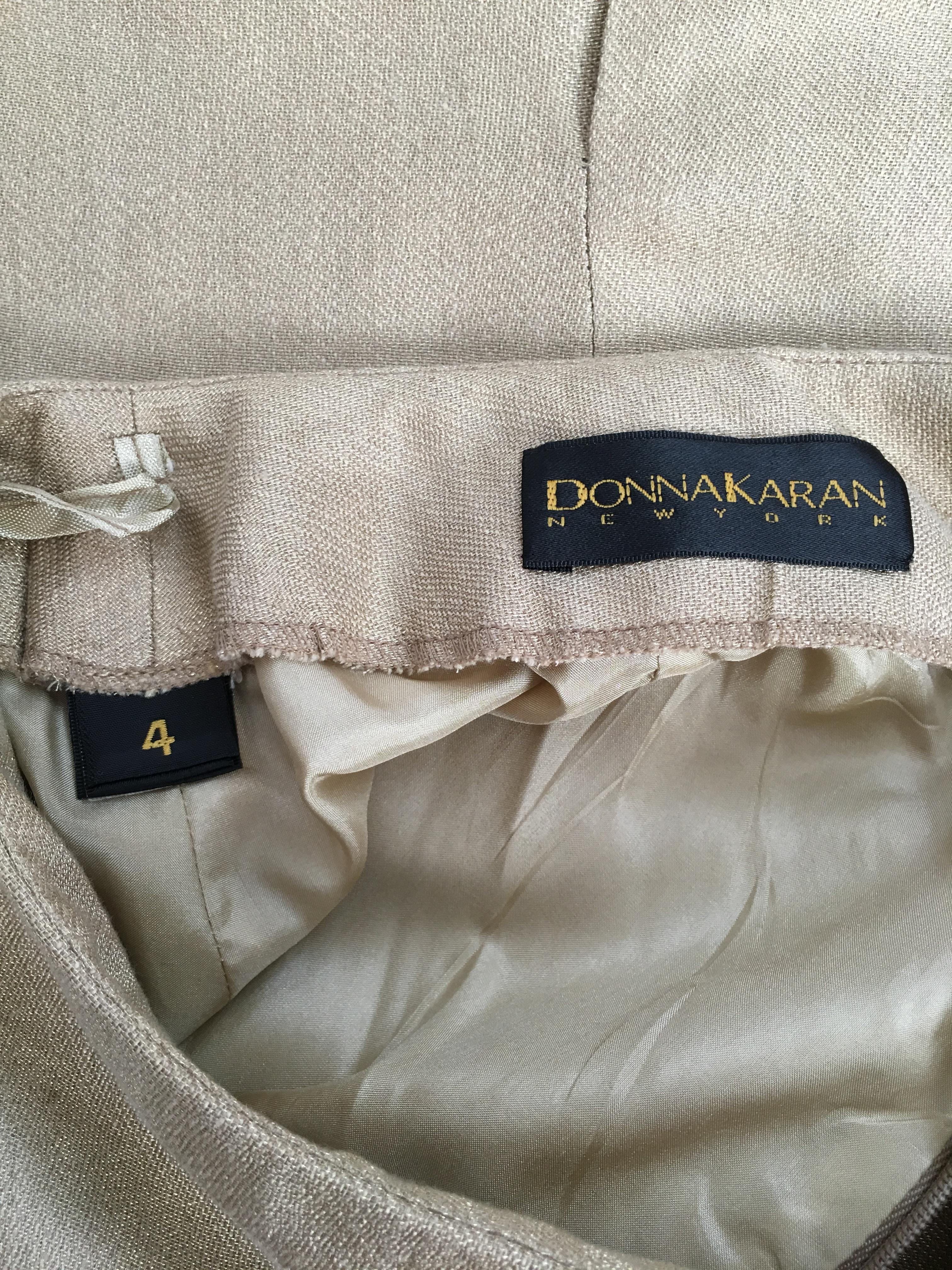 Donna Karan Gold Short Pencil Skirt, 1990s  For Sale 10