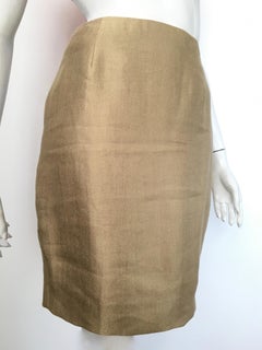 Donna Karan Gold Short Pencil Skirt, 1990s