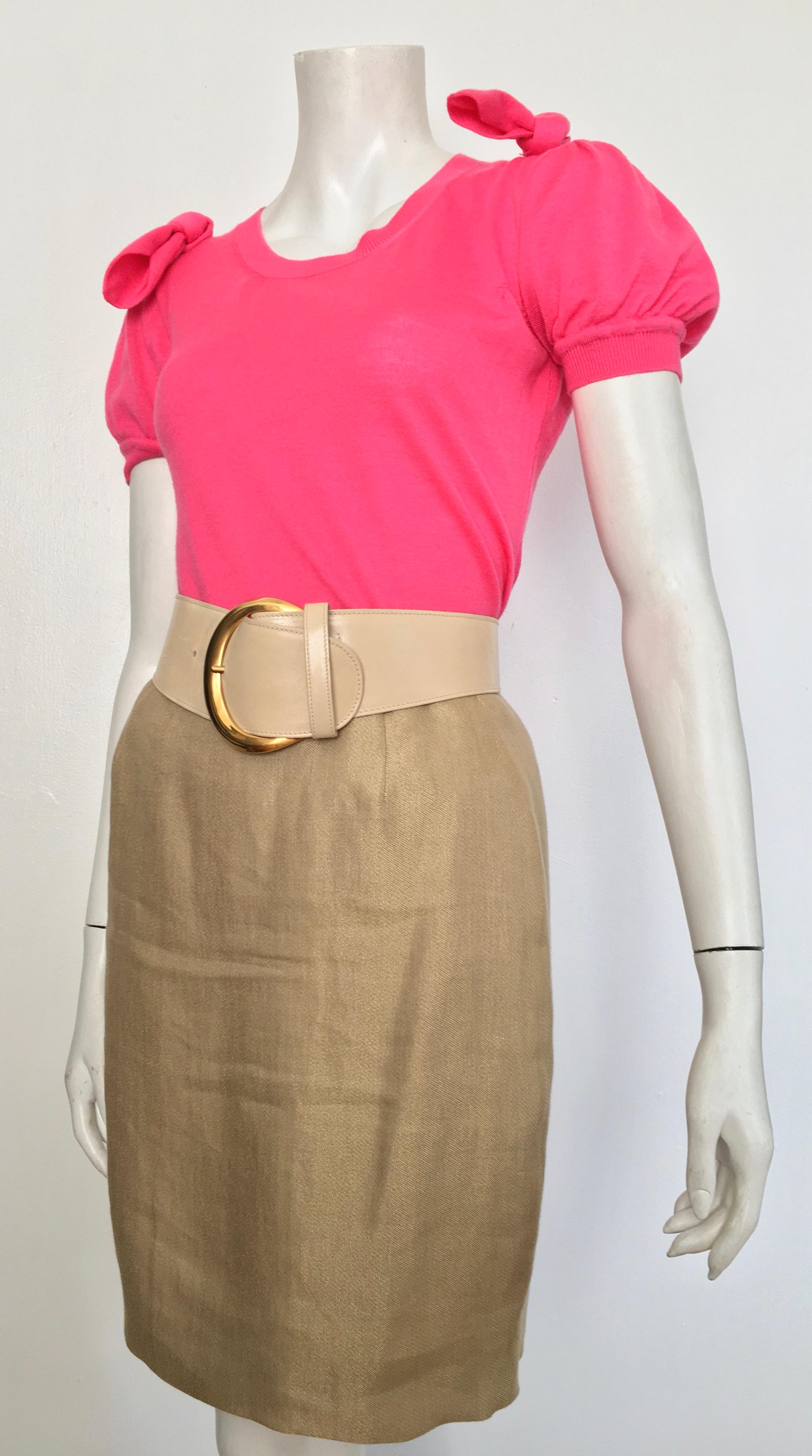 Donna Karan Gold Short Pencil Skirt, 1990s  For Sale 8
