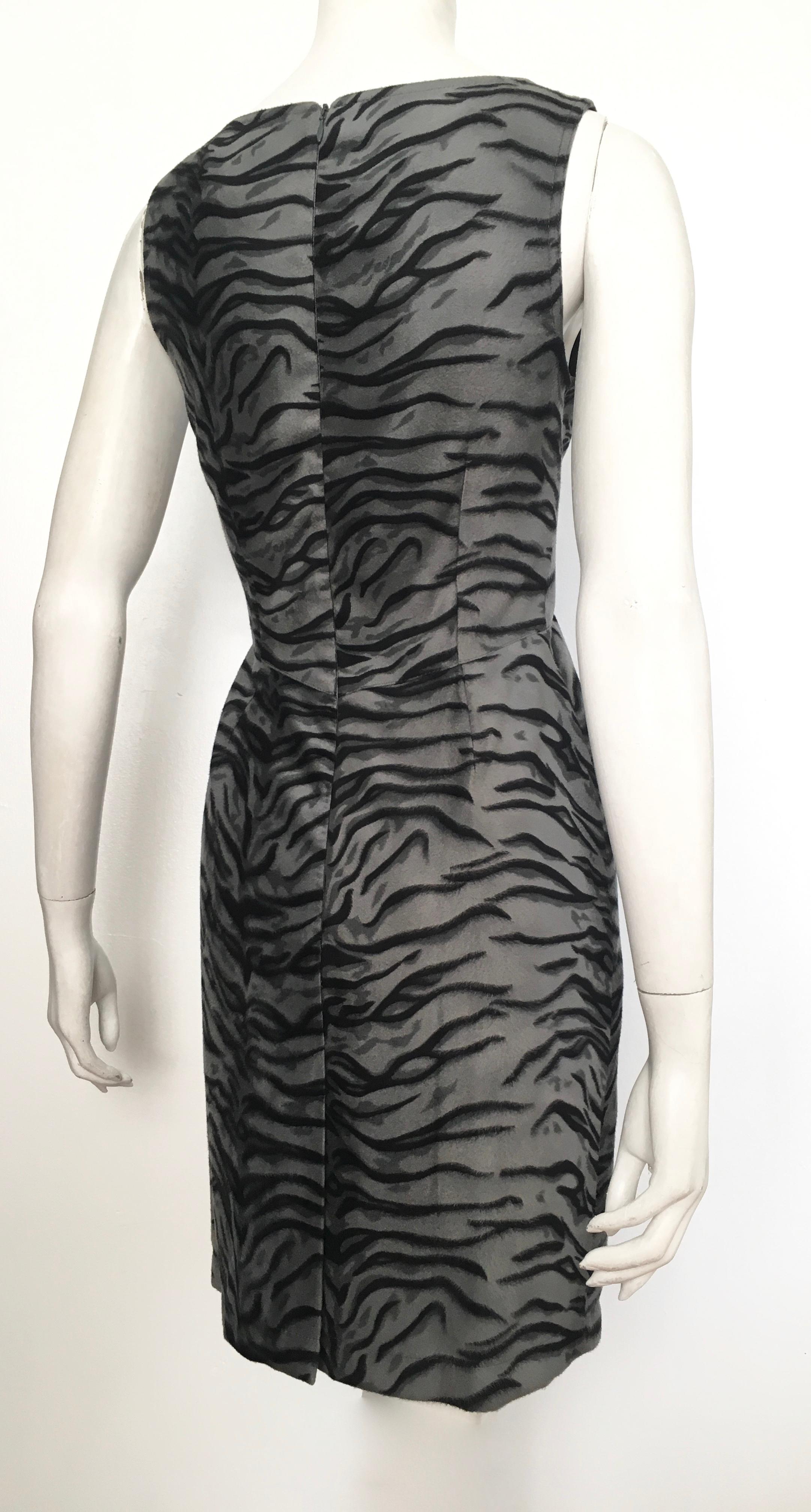 Moschino Gray Tiger Print Sleeveless Dress Size 4. For Sale 2
