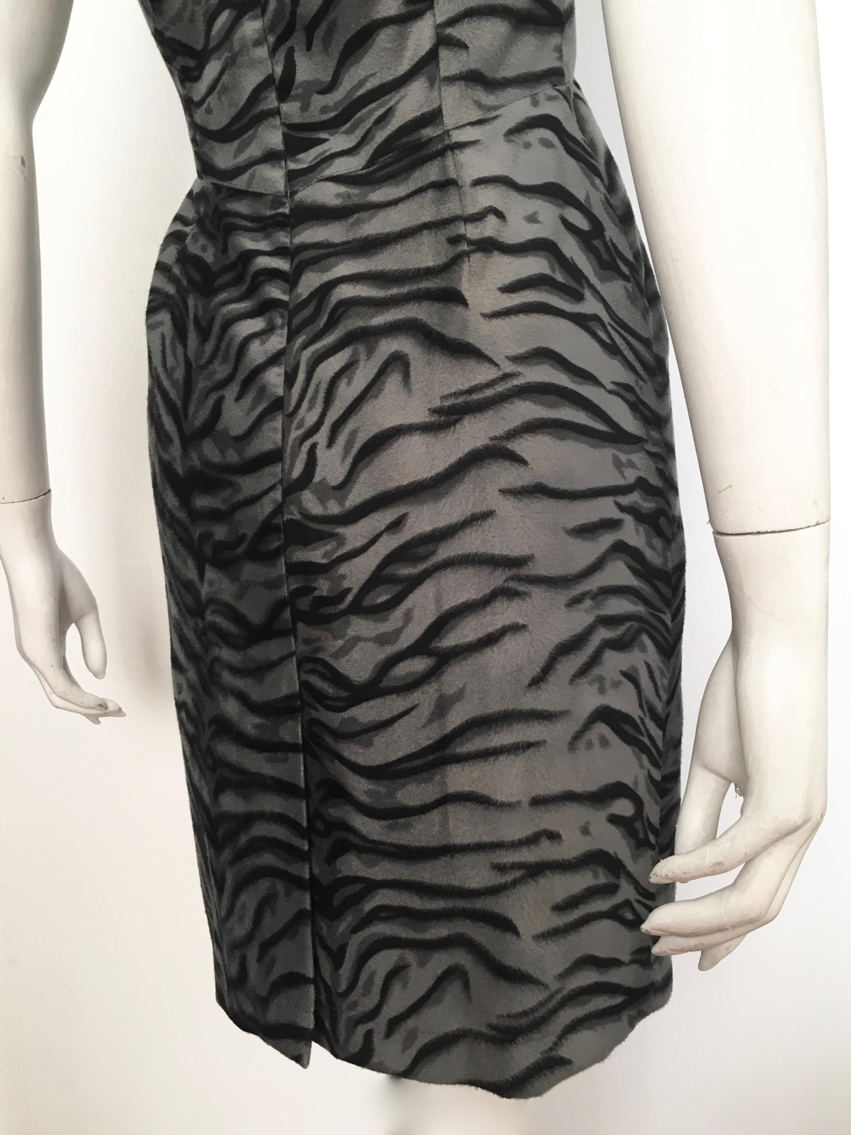 Moschino Gray Tiger Print Sleeveless Dress Size 4. For Sale 3