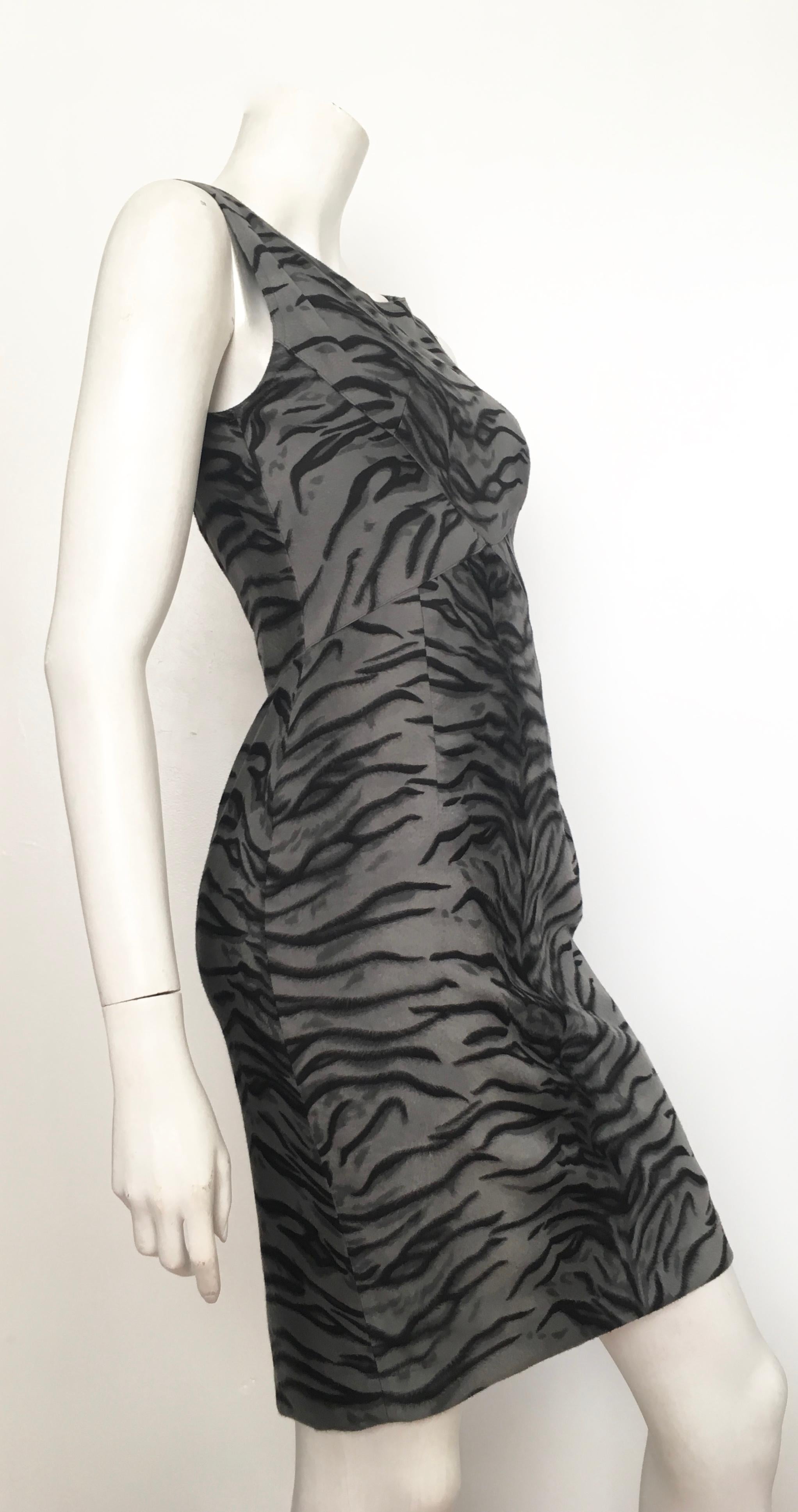 Moschino Gray Tiger Print Sleeveless Dress Size 4. For Sale 8