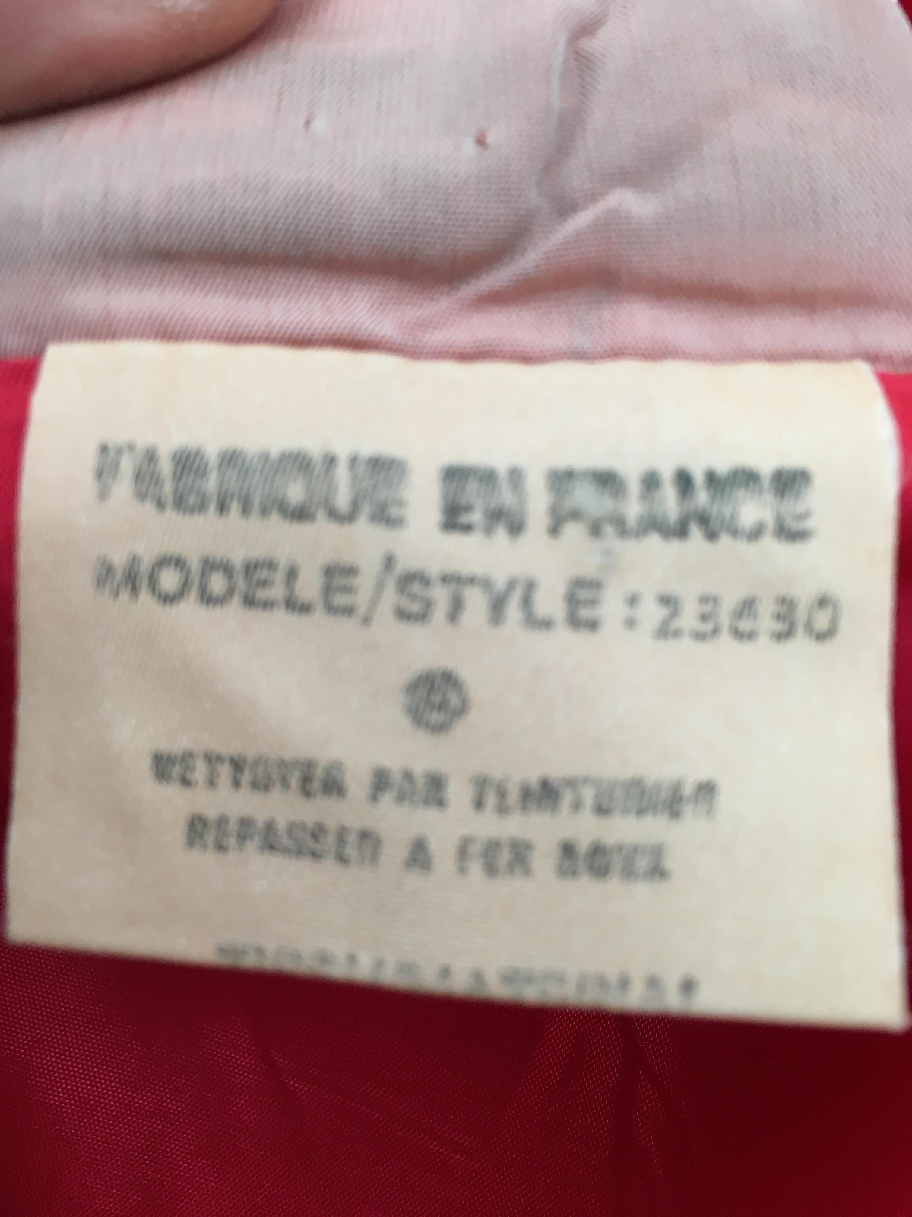 Courreges Paris 1980s Red Cotton Velvet Skirt Size 8 / 10.  For Sale 12