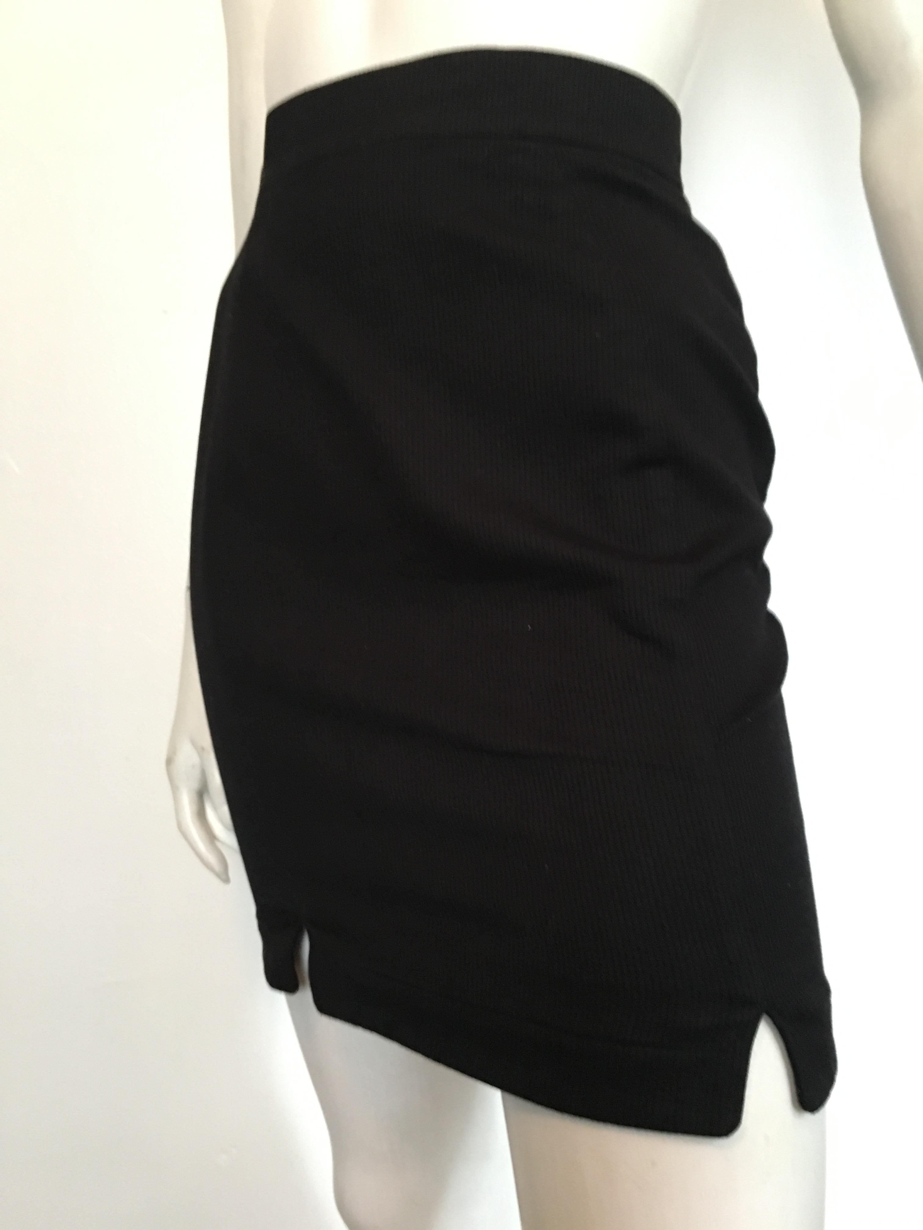 Thierry Mugler 1990s Black Cotton Short Skirt Size 2. For Sale 6