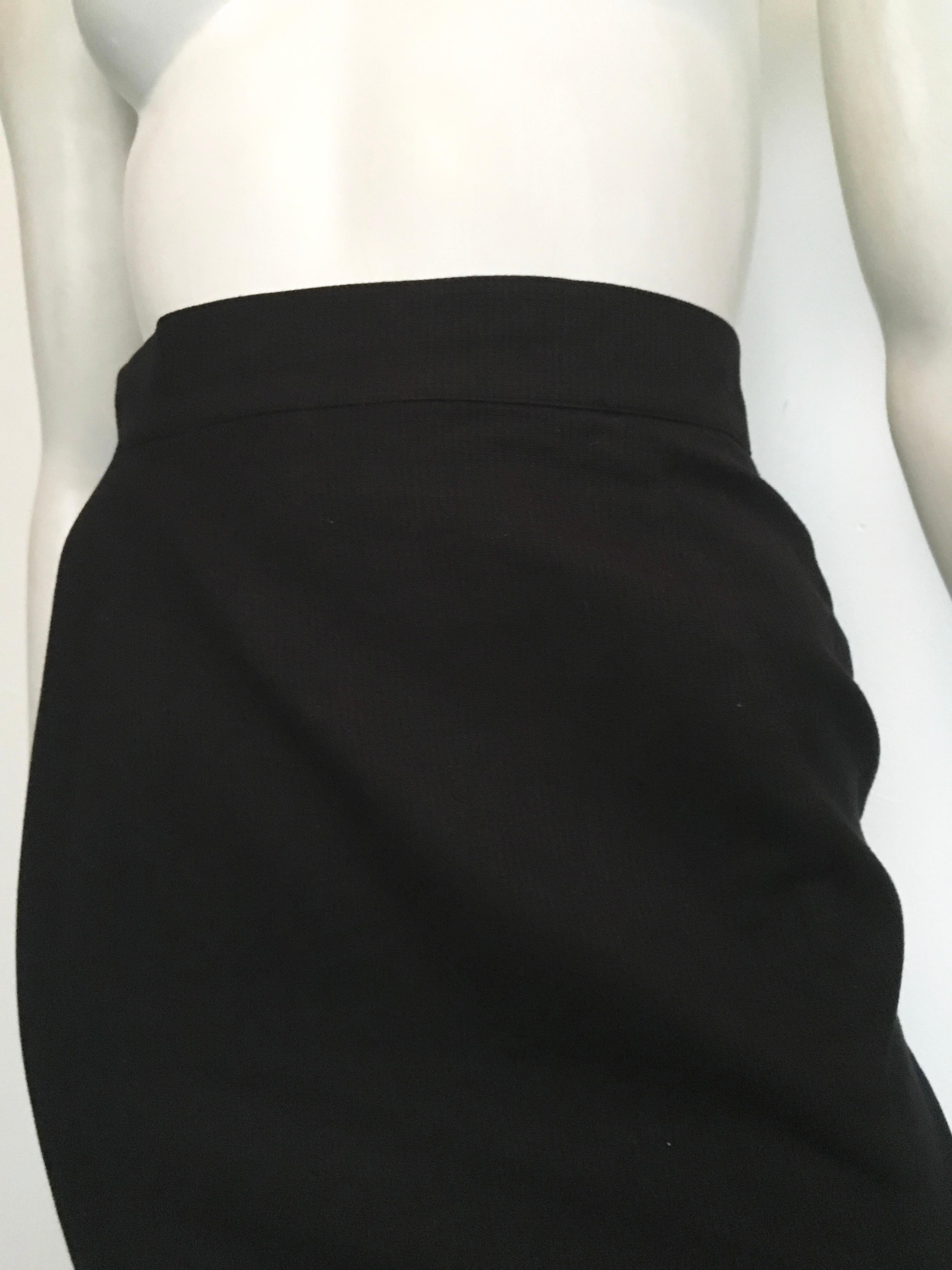 Thierry Mugler 1990s black cotton short skirt is size 2.  The waist on this skirt is 25. 3/4