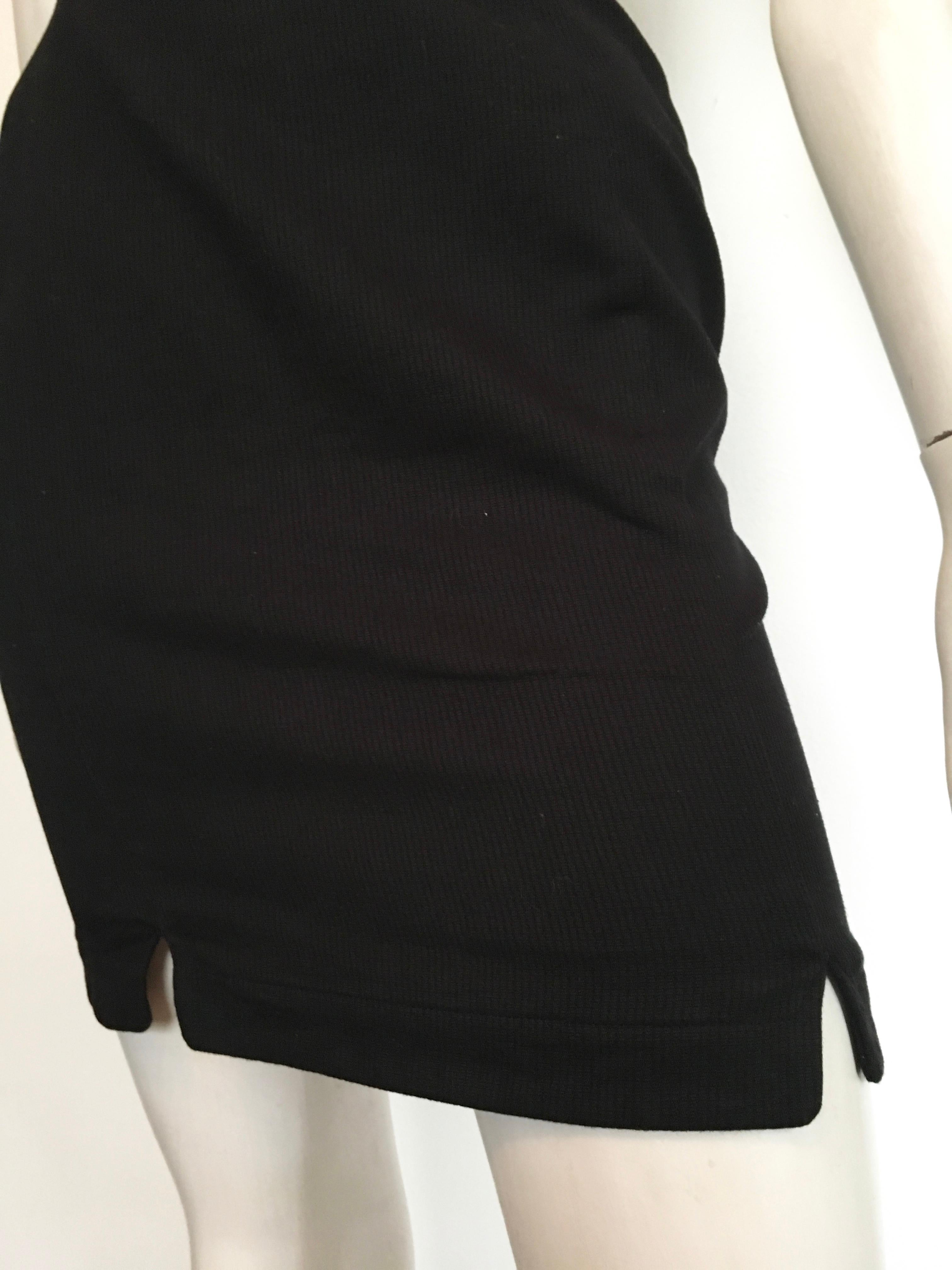 Thierry Mugler 1990s Black Cotton Short Skirt Size 2. In Excellent Condition For Sale In Atlanta, GA