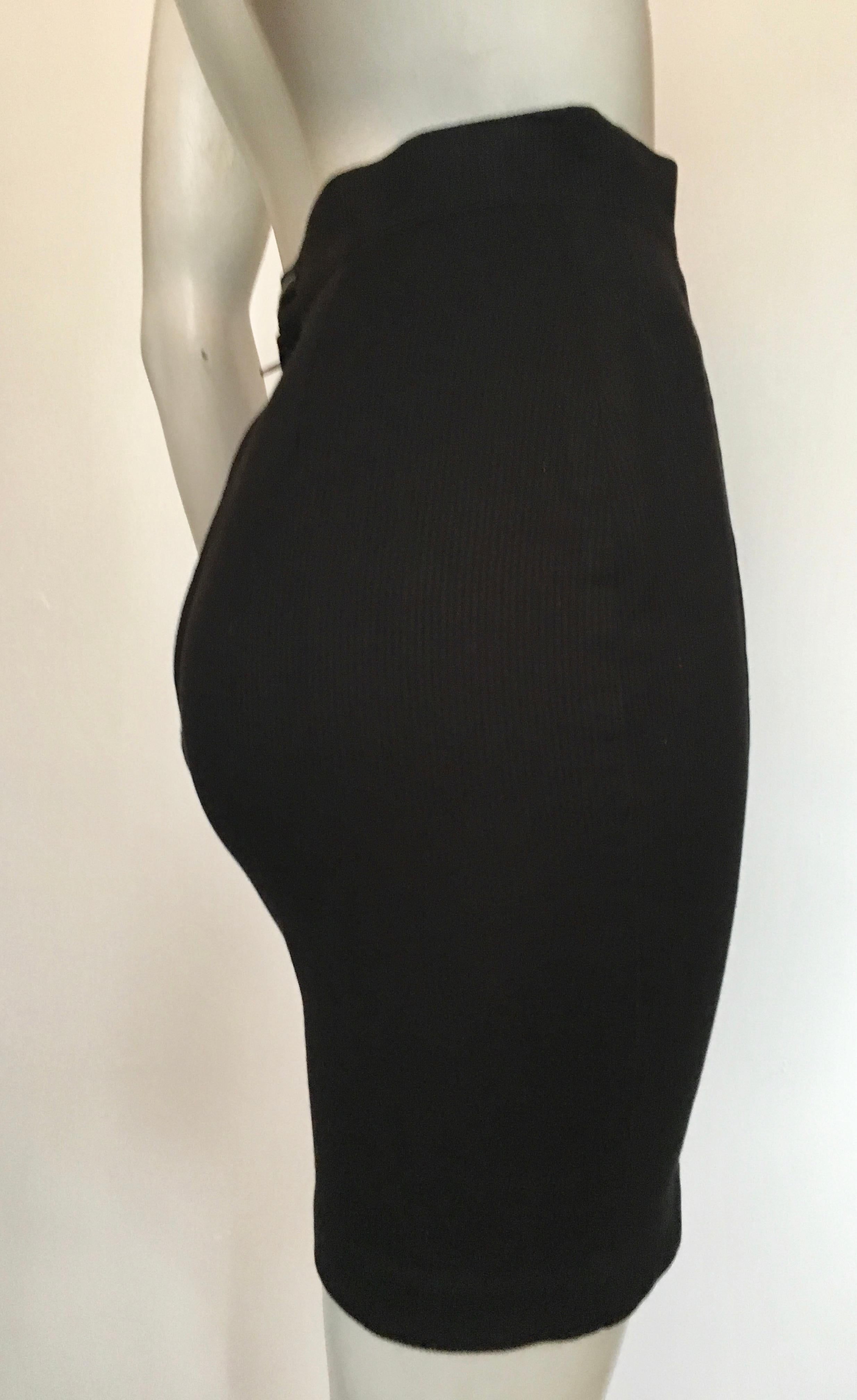 Thierry Mugler 1990s Black Cotton Short Skirt Size 2. For Sale 2