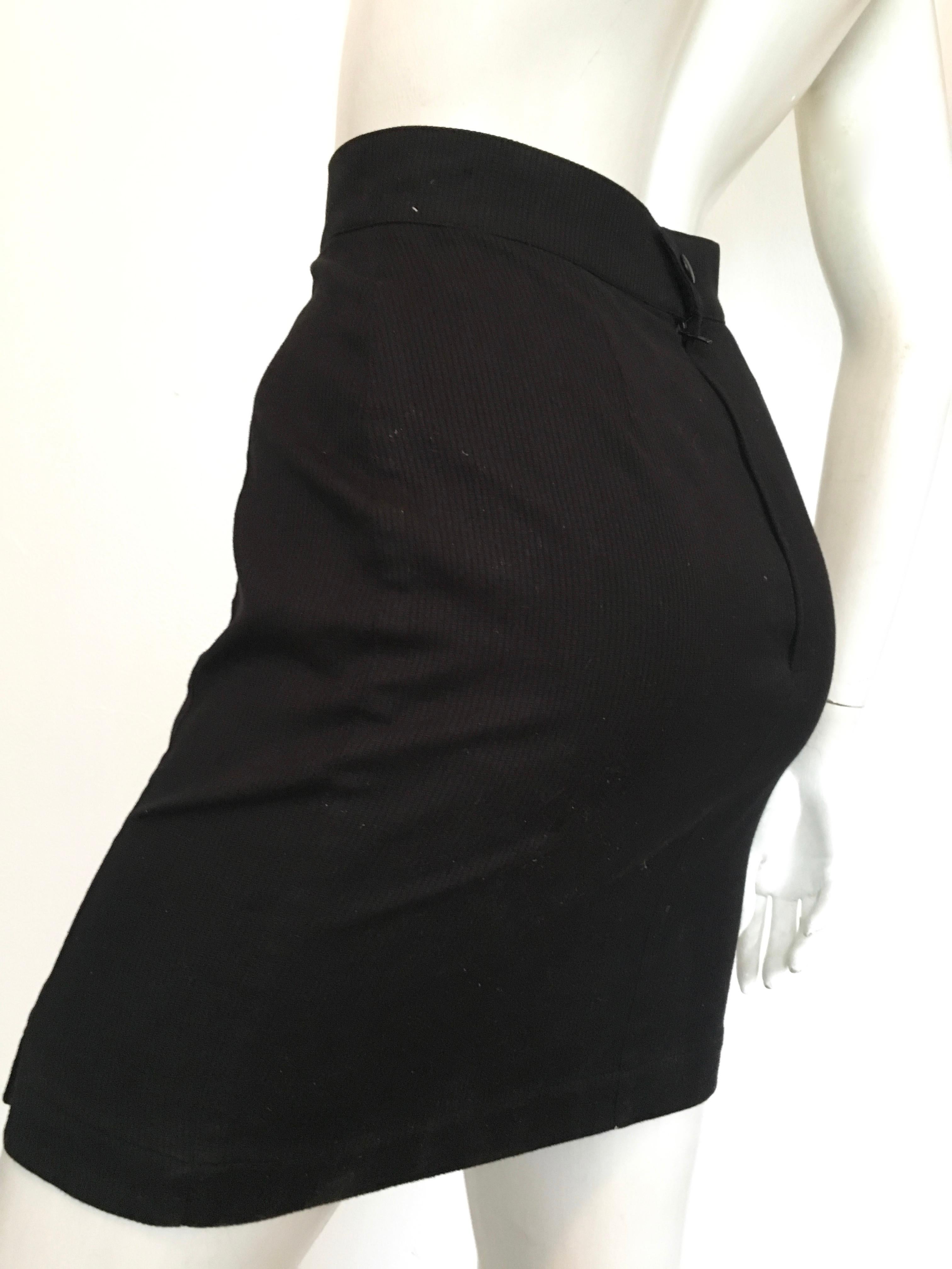 Thierry Mugler 1990s Black Cotton Short Skirt Size 2. For Sale 4