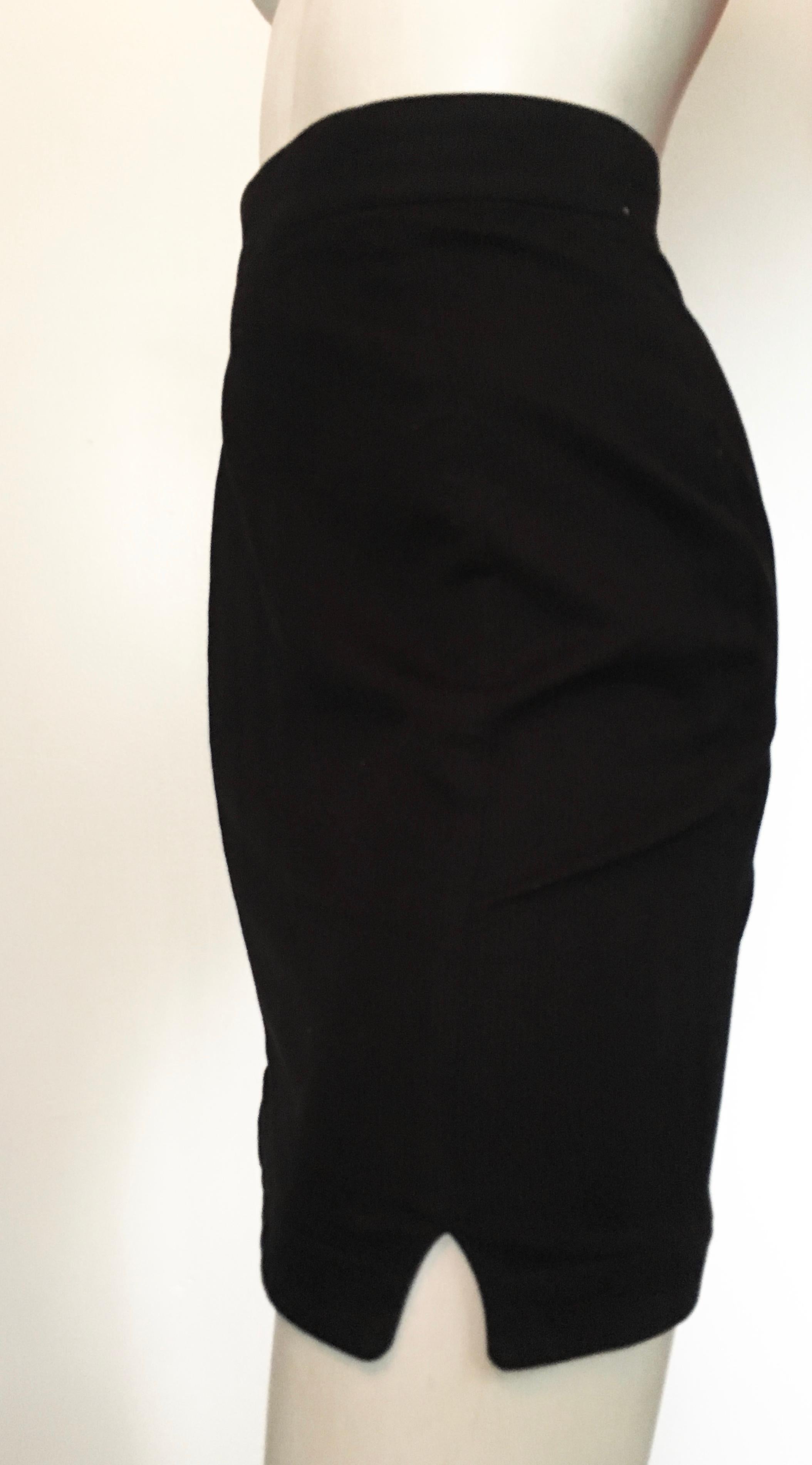 Thierry Mugler 1990s Black Cotton Short Skirt Size 2. For Sale 5