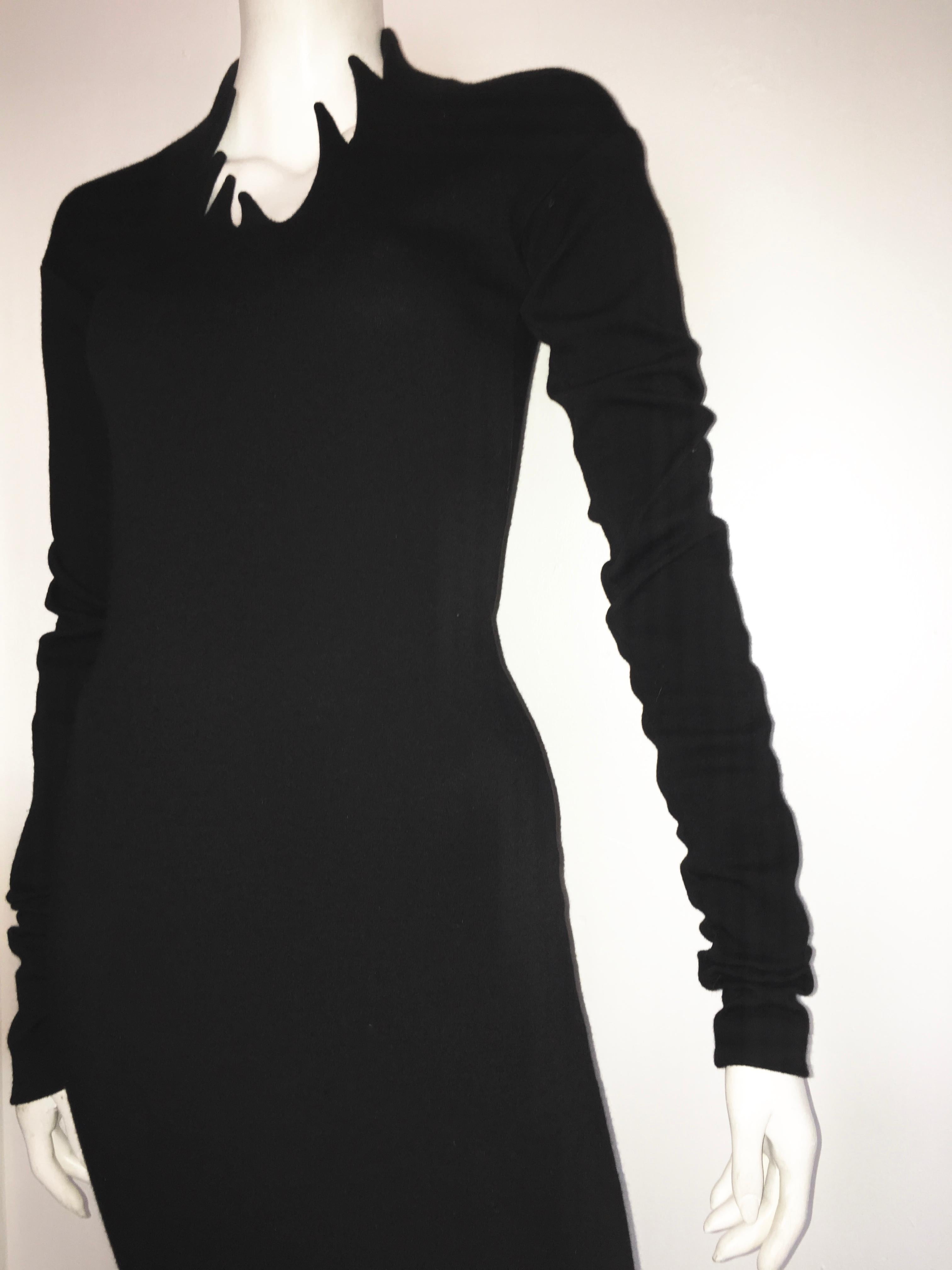 Women's or Men's Romeo Gigli 1990 Black Wool Sexy Dress Size 4. For Sale