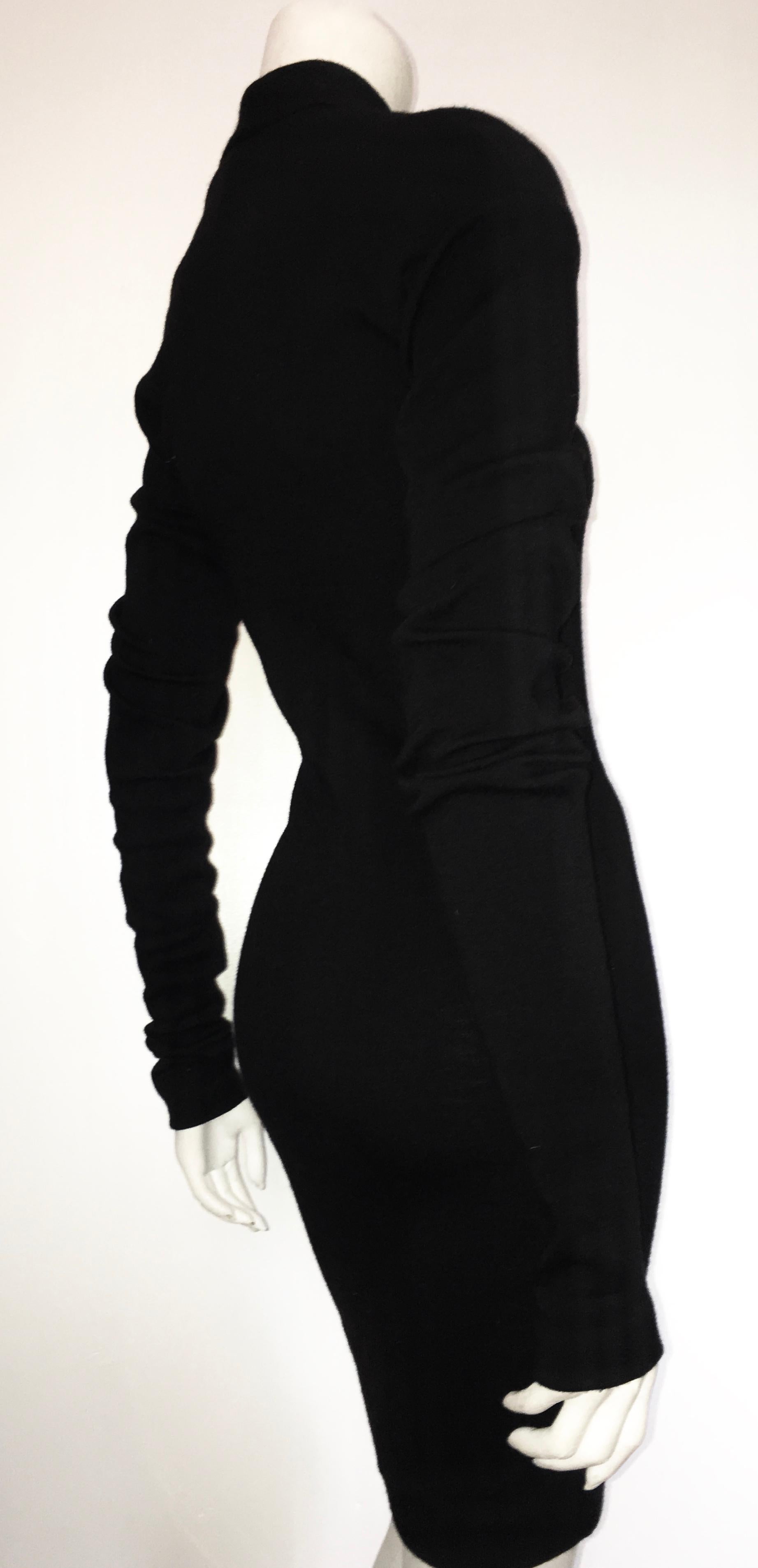 Romeo Gigli 1990 Black Wool Sexy Dress Size 4. For Sale 5