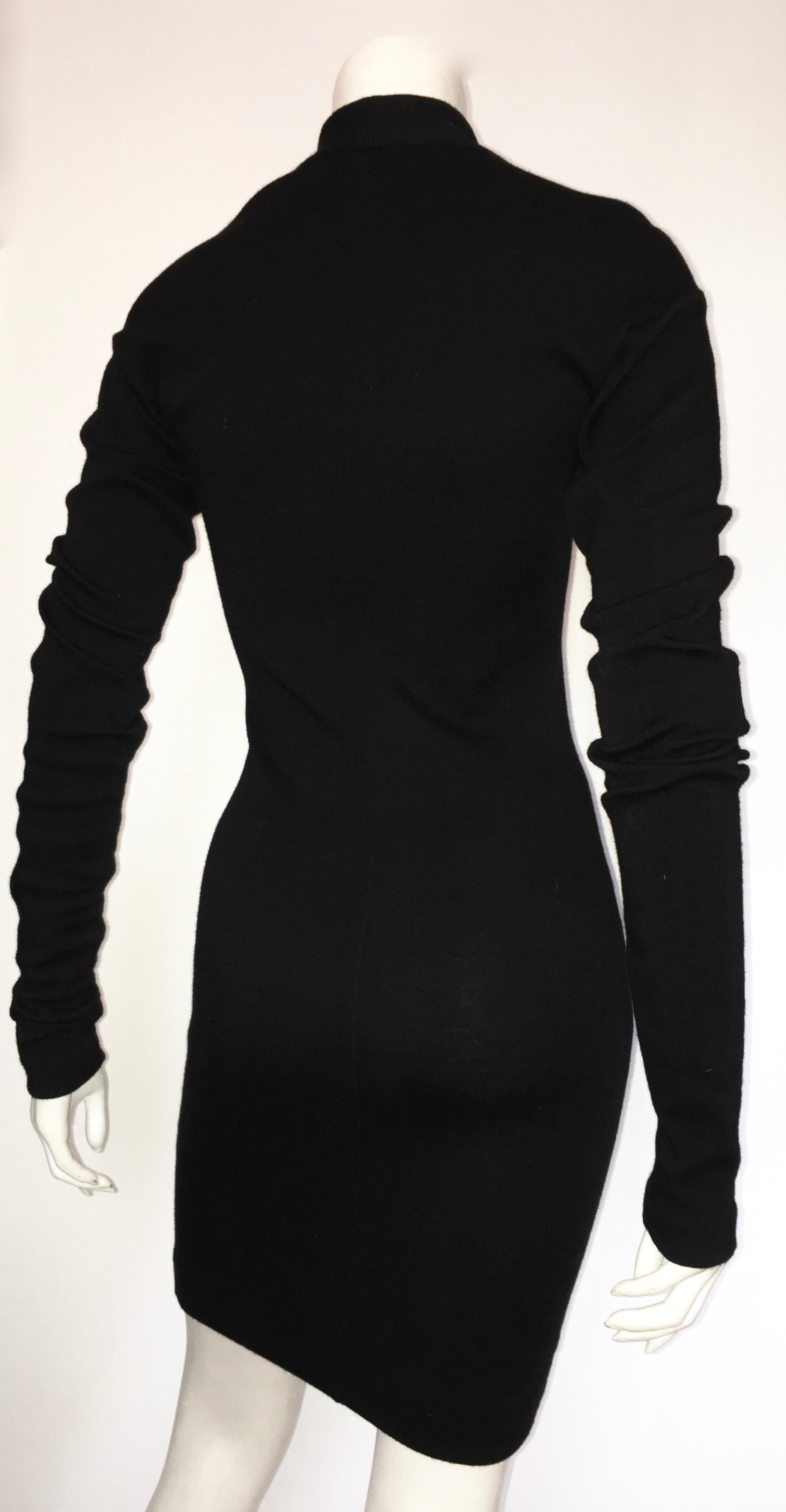 Romeo Gigli 1990 Black Wool Sexy Dress Size 4. For Sale 6